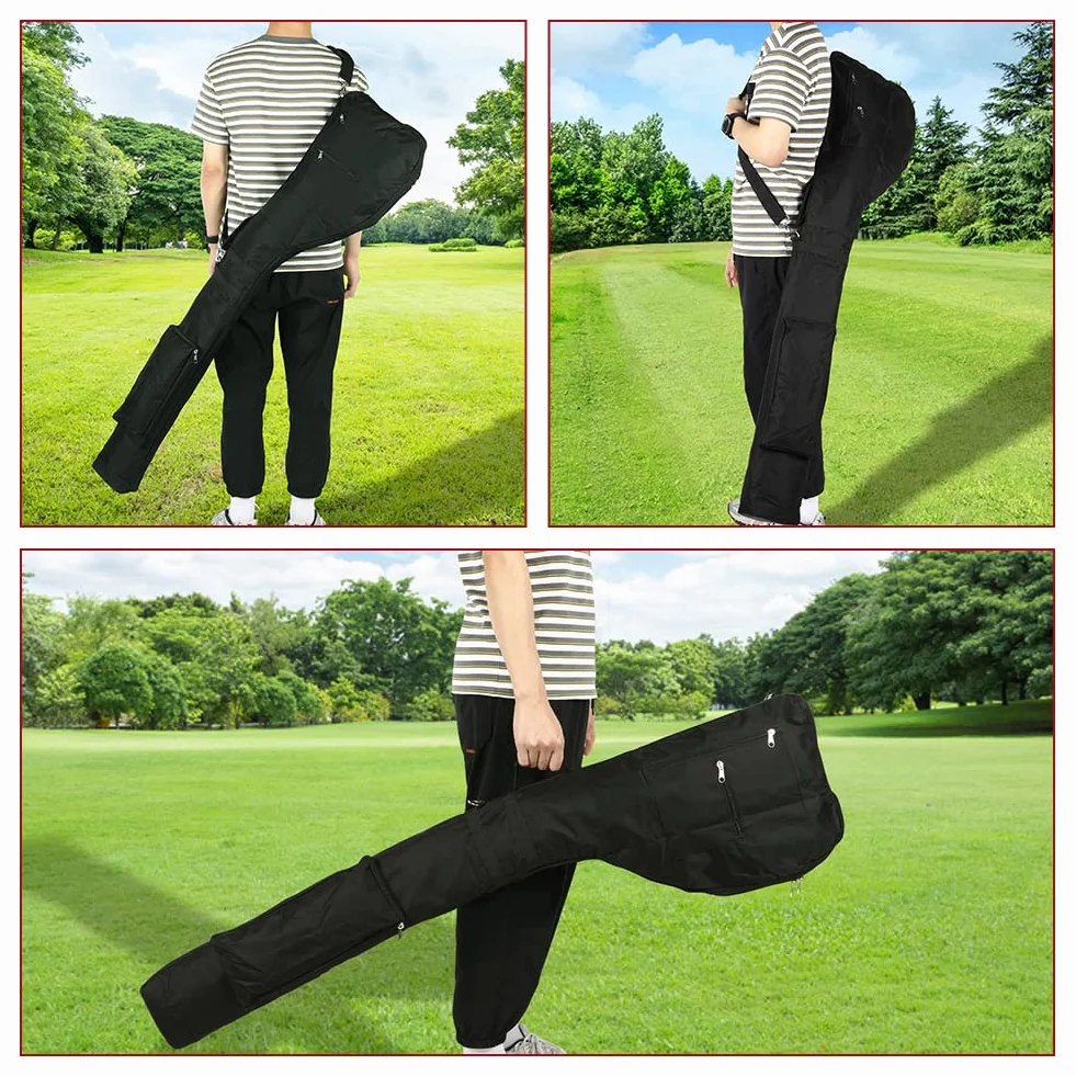 Sacca da Golf Sunday da 49" Pieghevole per 9 Mazze - Borsa da Viaggio Impermeabile con Cerniera Leggera per Campo Pratica