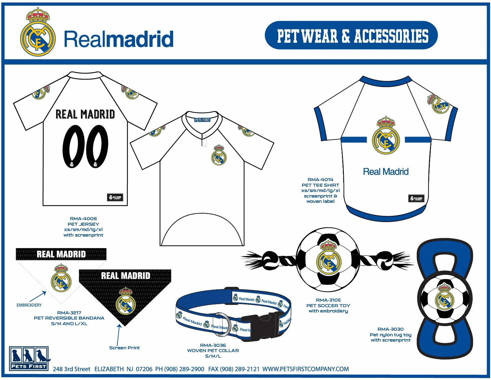 Pets First Collare per cani Real Madrid, PET resistente, taglia L