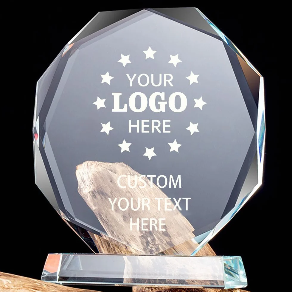 Personalizzato Trofeo in Cristallo Multifacciale 8-20 cm per Eventi Aziendali