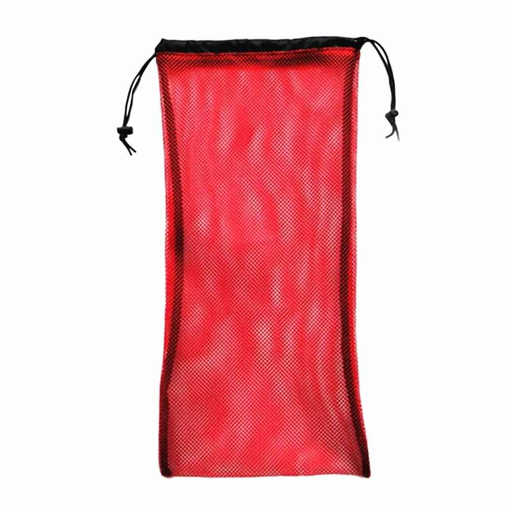 Torba a rete con coulisse per attrezzatura da snorkeling pinne subacquee maschera viola