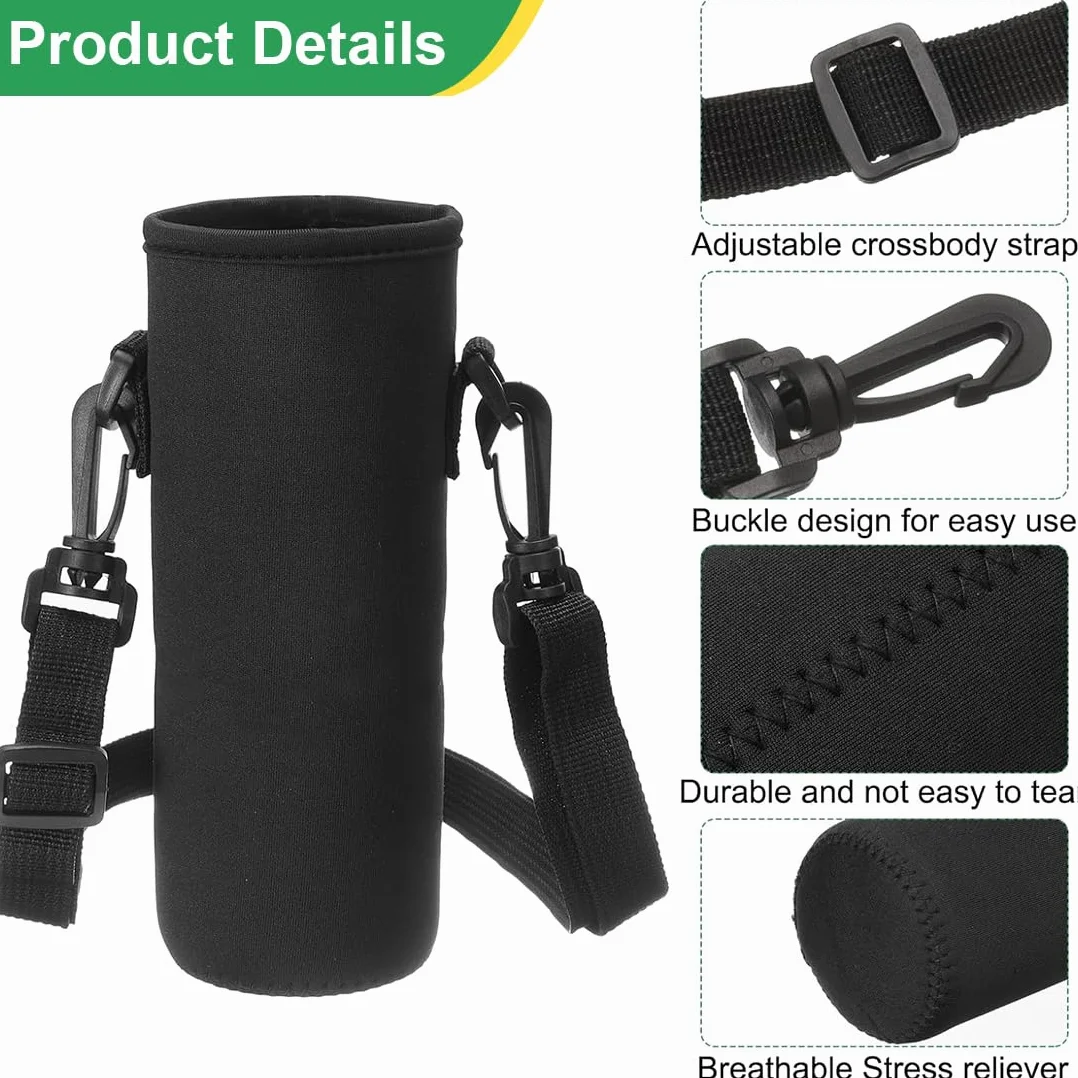 JEYORZY 1 Pezzi Protezione per Bottiglia D'acqua 1000ML Porta Borraccia Termica Custodia Antiscottatura con Tracolla Regolabile per Sport Viaggio