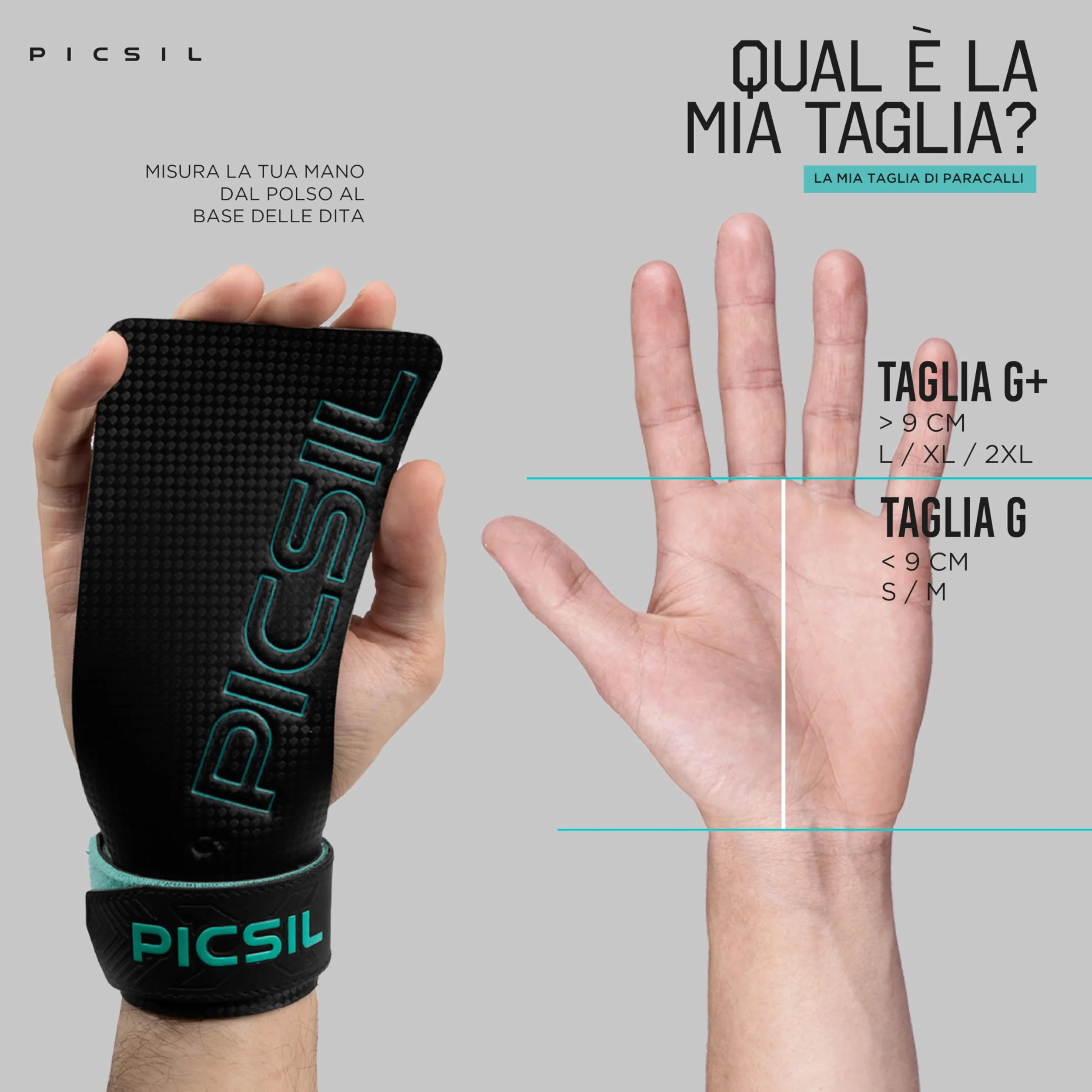 PICSIL Falcon Maniglie Senza Fori Fibra di Carbonio Grip Fitness Cross Training Sollevamento Pesi