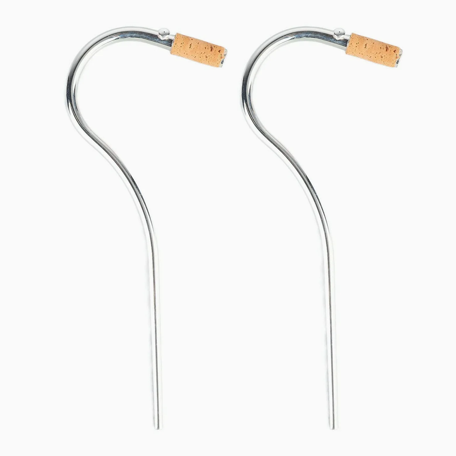 Set di 2 Bocchini per Fagotto Placcati in Argento con Collo Curvo e Accessori per Prestazioni con Giunture in Sughero