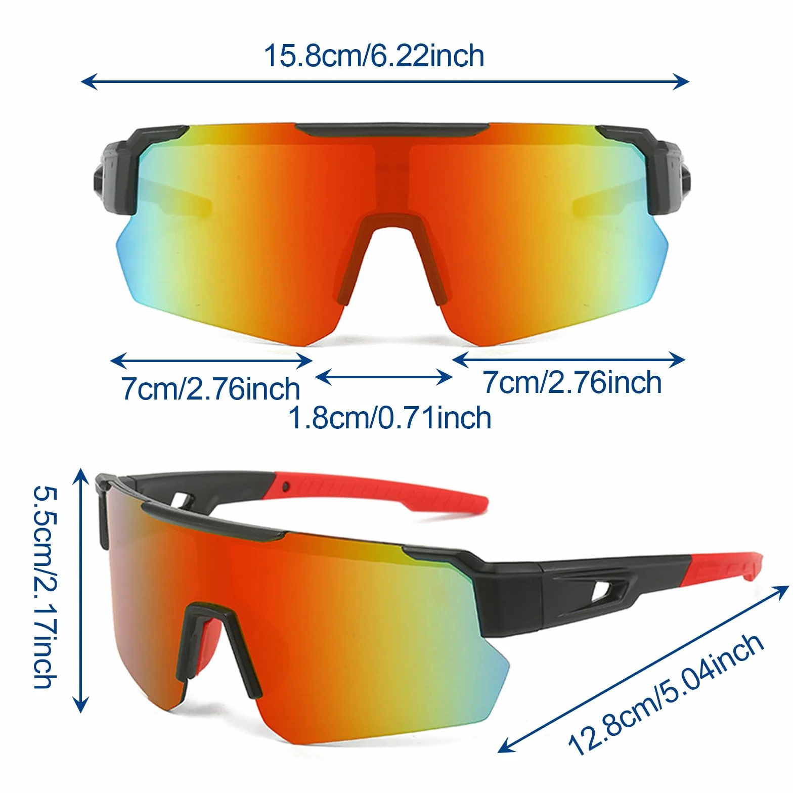 Occhiali da Sole Sportivi UV400 per Ciclismo Uomo Donna 2 PCS