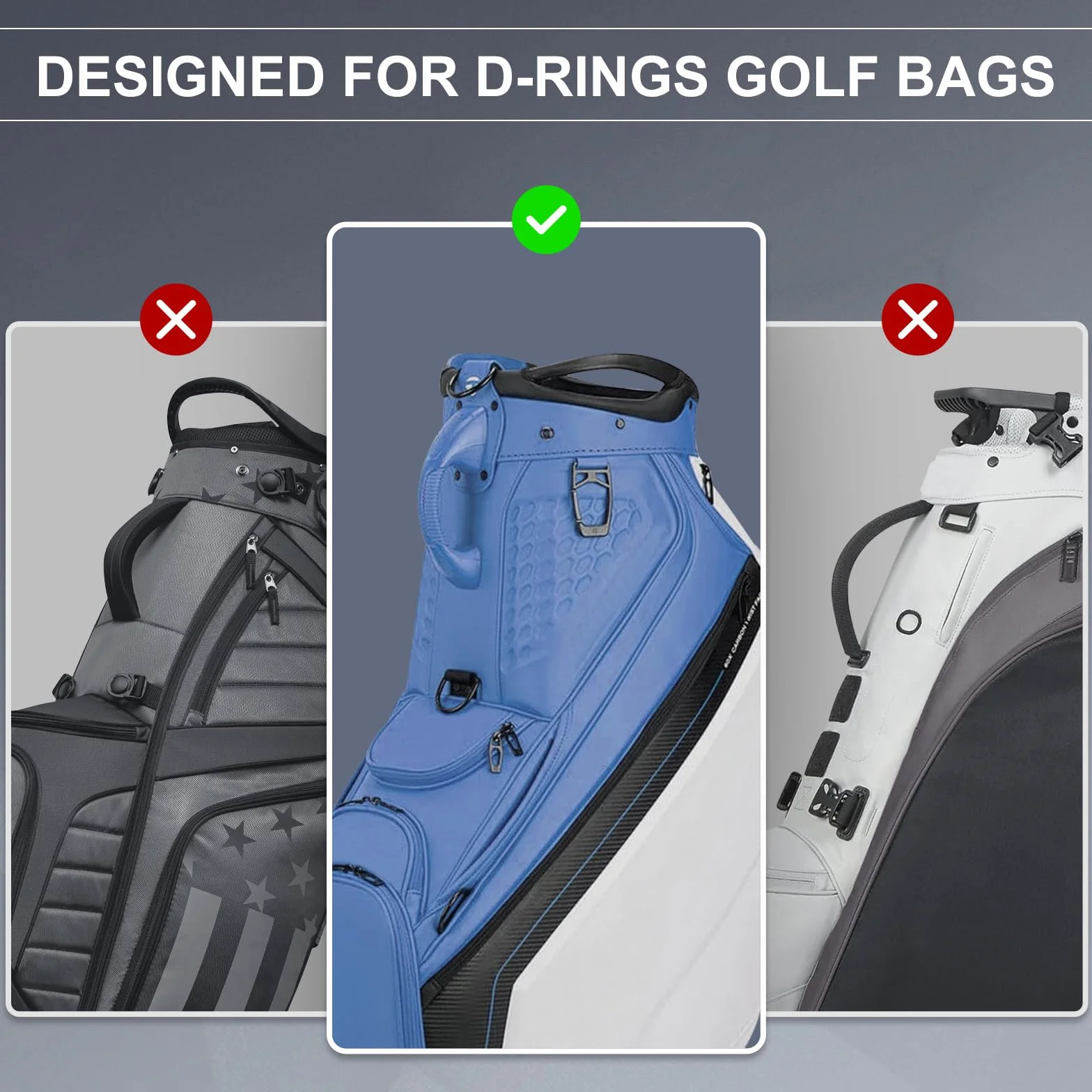 Tracolla singola da golf, borsa da golf imbottita, cinghie regolabili, ricambio universale