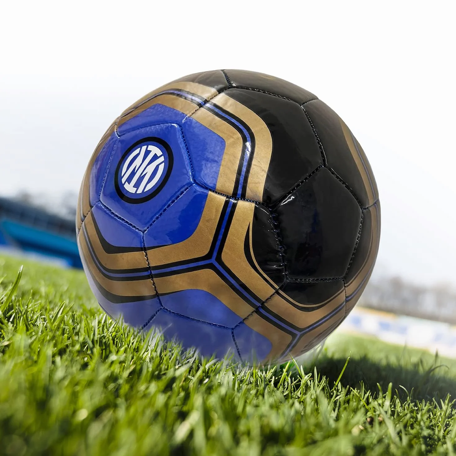 Mondo Toys Pallone da Calcio Cucito INTER PRO Ufficiale Misura 5 Nero Azzurro 400g