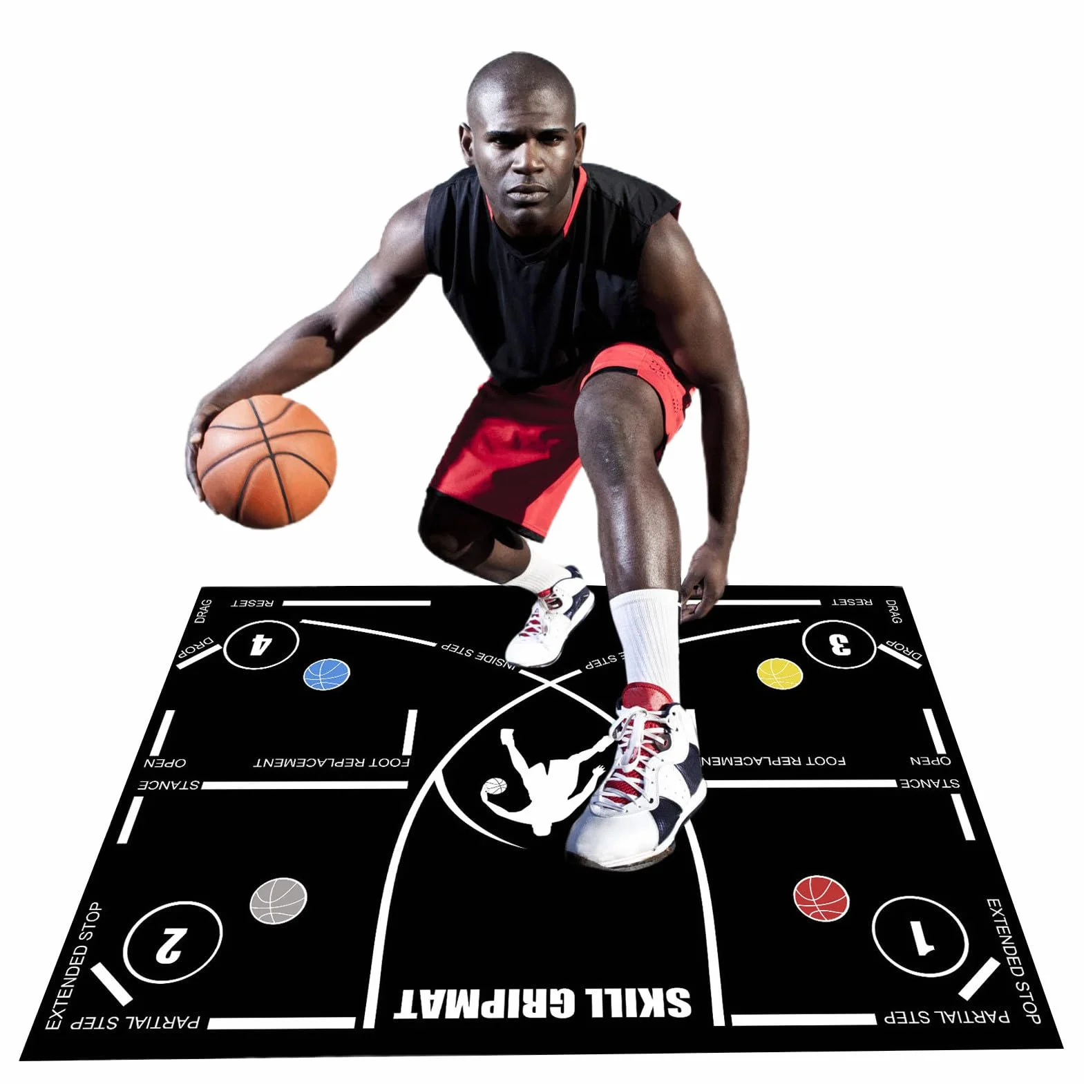 120 X 86cm Tappetino da Allenamento per Basket, Tappeto Allenamento Casa Basket, Coperta Portatile Antiscivolo per Allenatore di Baske, for Regular Drills Strength Training for Athletes