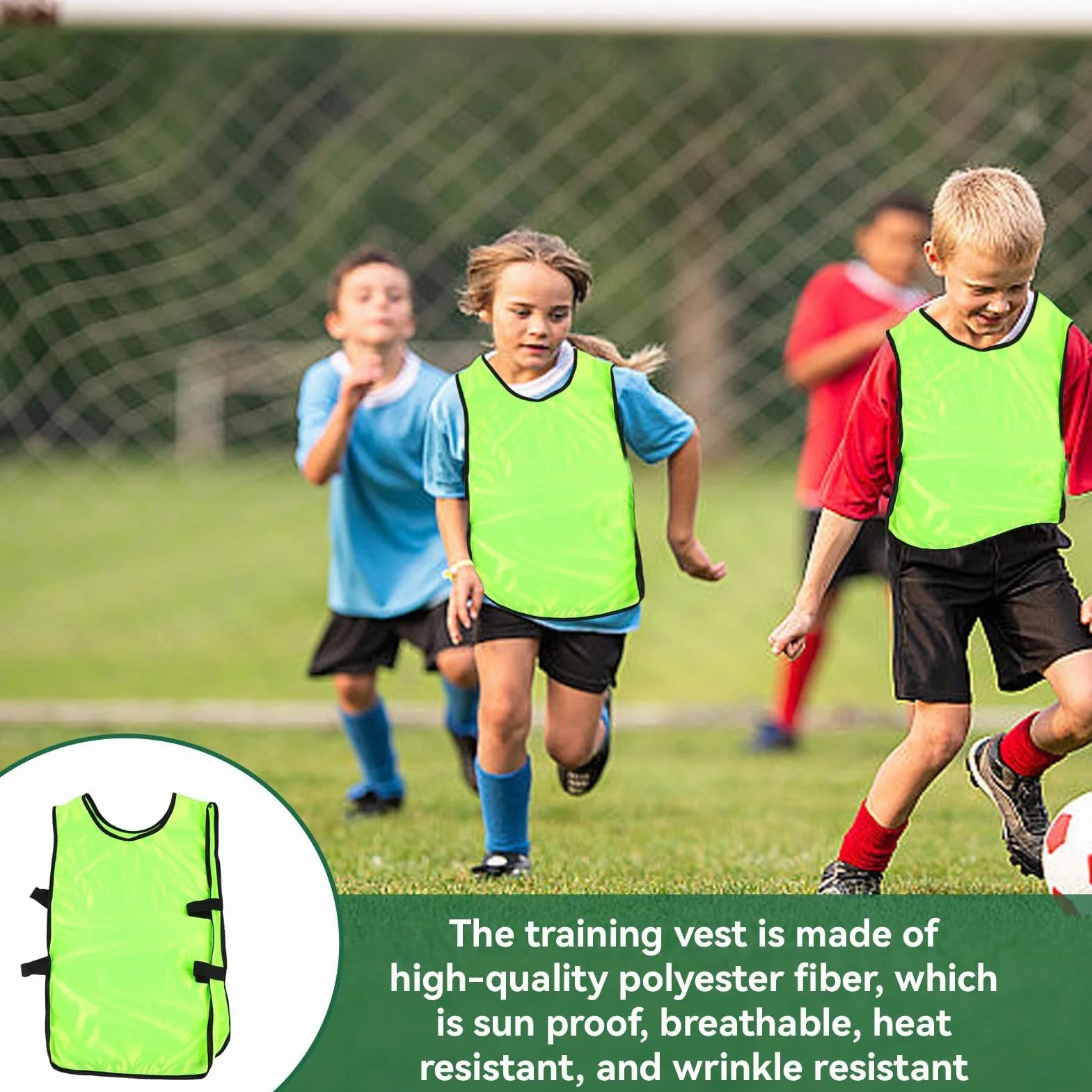Agatige Gilet da Allenamento Calcio 5 Pezzi Scrimmage Squadra Pratica Maglia Bambino Giovani Sport