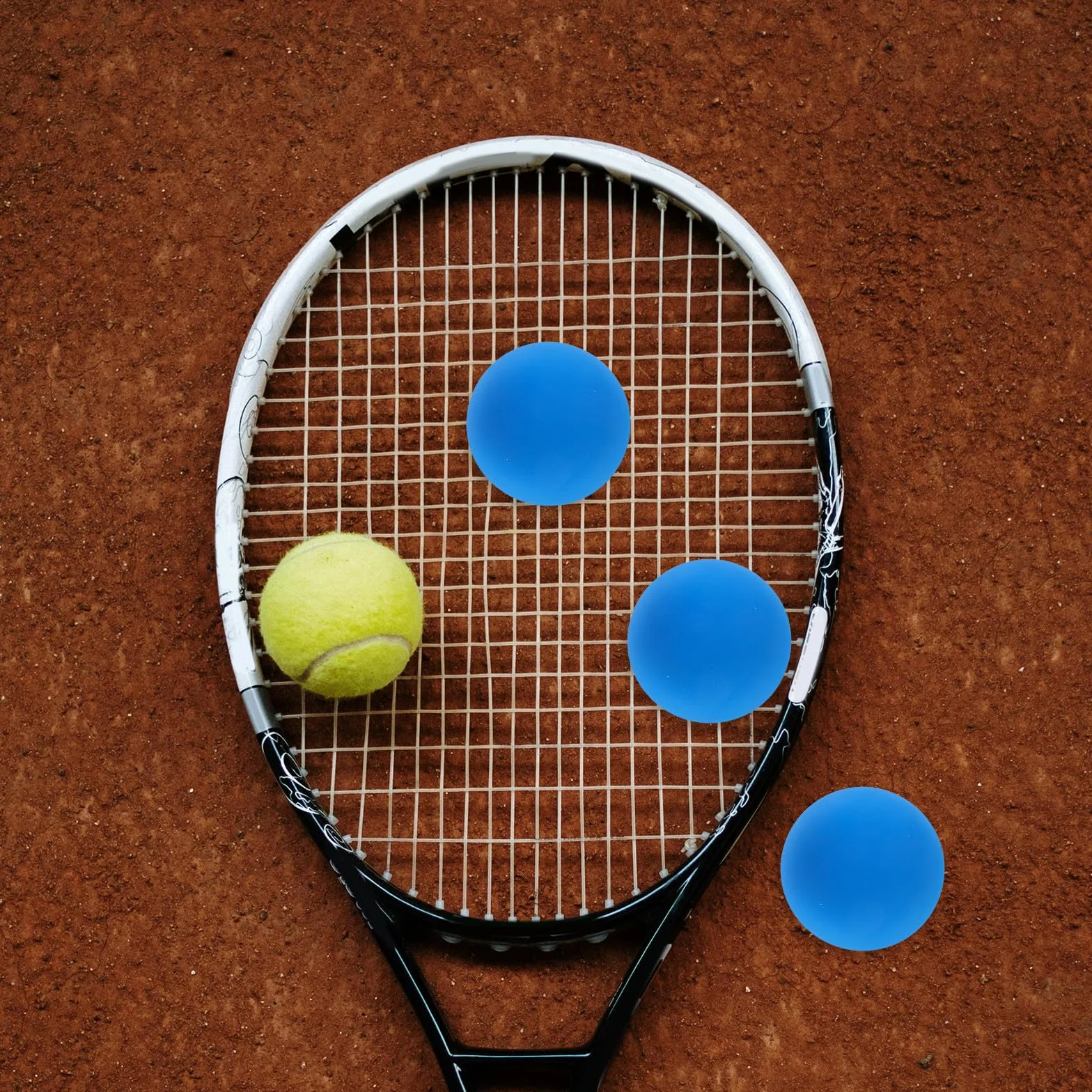Healifty 4 Palline da Allenamento Squash in Gomma Rimbalzante Leggere Blu per Migliorare Coordinazione e Tempi di Risposta