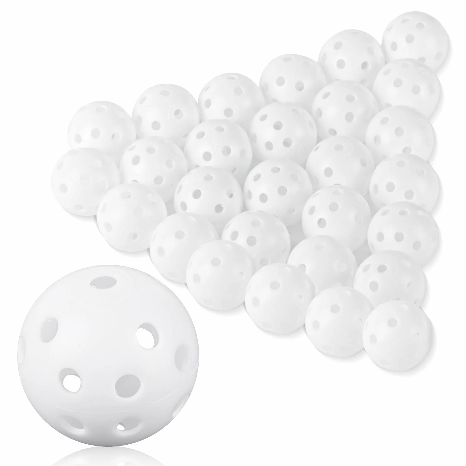 Palline da Golf per Pratica 28 Pezzi, Vuote in Plastica 40 mm per Flusso Aria
