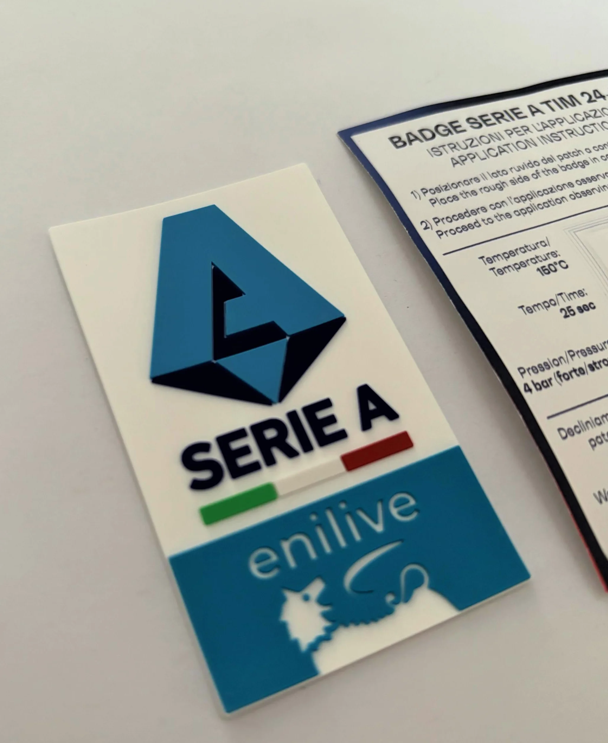 Stilscreen Patch Badge Serie A EniLive maglia Lega Calcio Ufficiale Silicone 3D Originale Genuine 2024/25