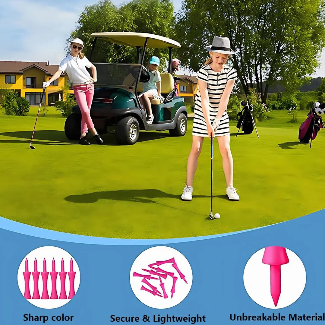 Golf Tees Professional 48 Pezzi in Plastica, Altezza Controllo 32mm/38mm/45mm/51mm/57mm