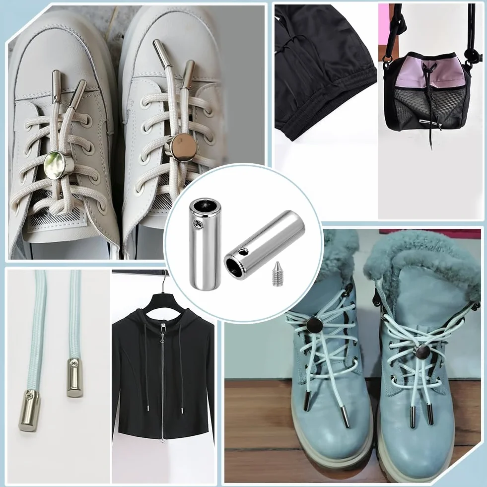 PH PandaHall Lacci per Scarpe Punte per Lacci delle Scarpa In Metallo Aghi per Estremità a Scollo Aghi per Laccio per Felpe con Cappuccio Fibbie con Viti per Scarpa Ginnastica Stivali