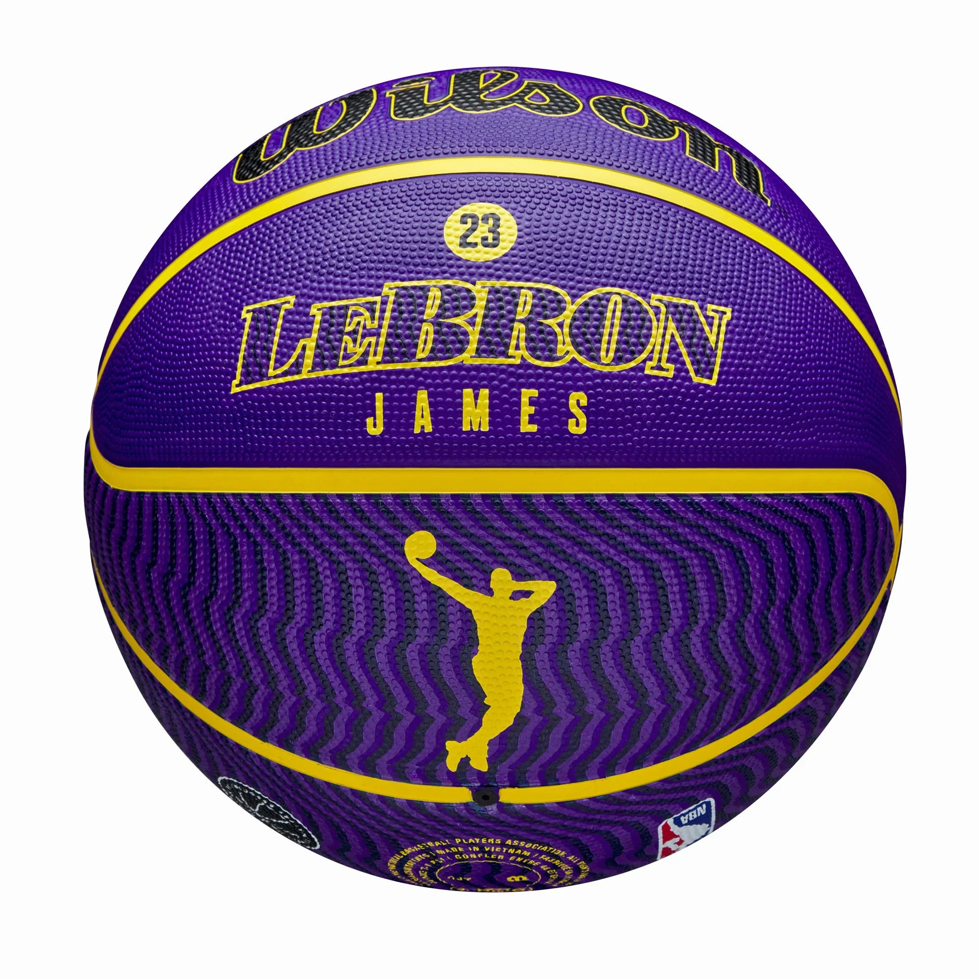 Wilson Pallone da Basket da Esterno NBA Player Icon Lebron James Viola Giallo Taglia 7