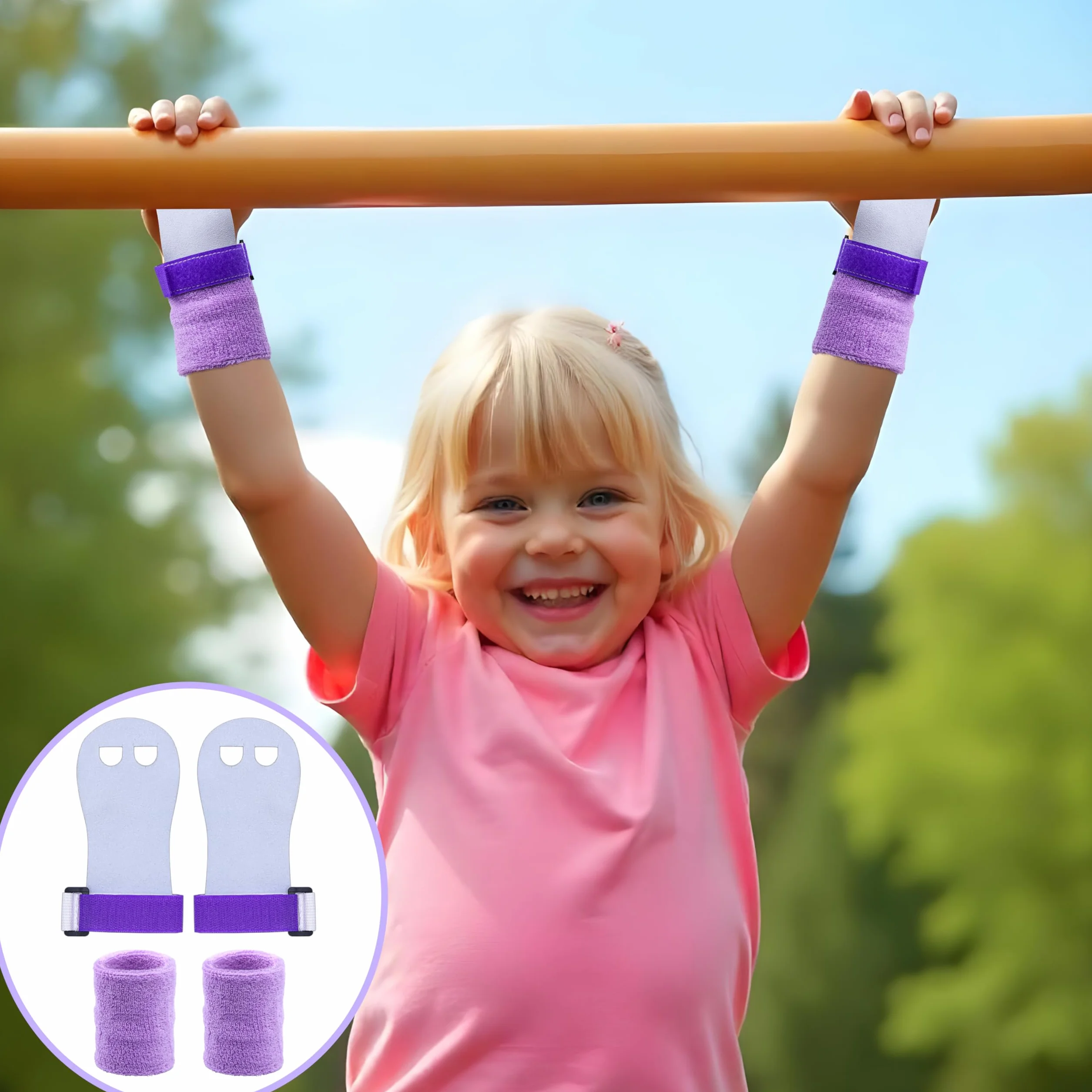 Set di braccialetti per ginnastica per ragazze bambini guanti protezione palmi polsi accessori allenamento