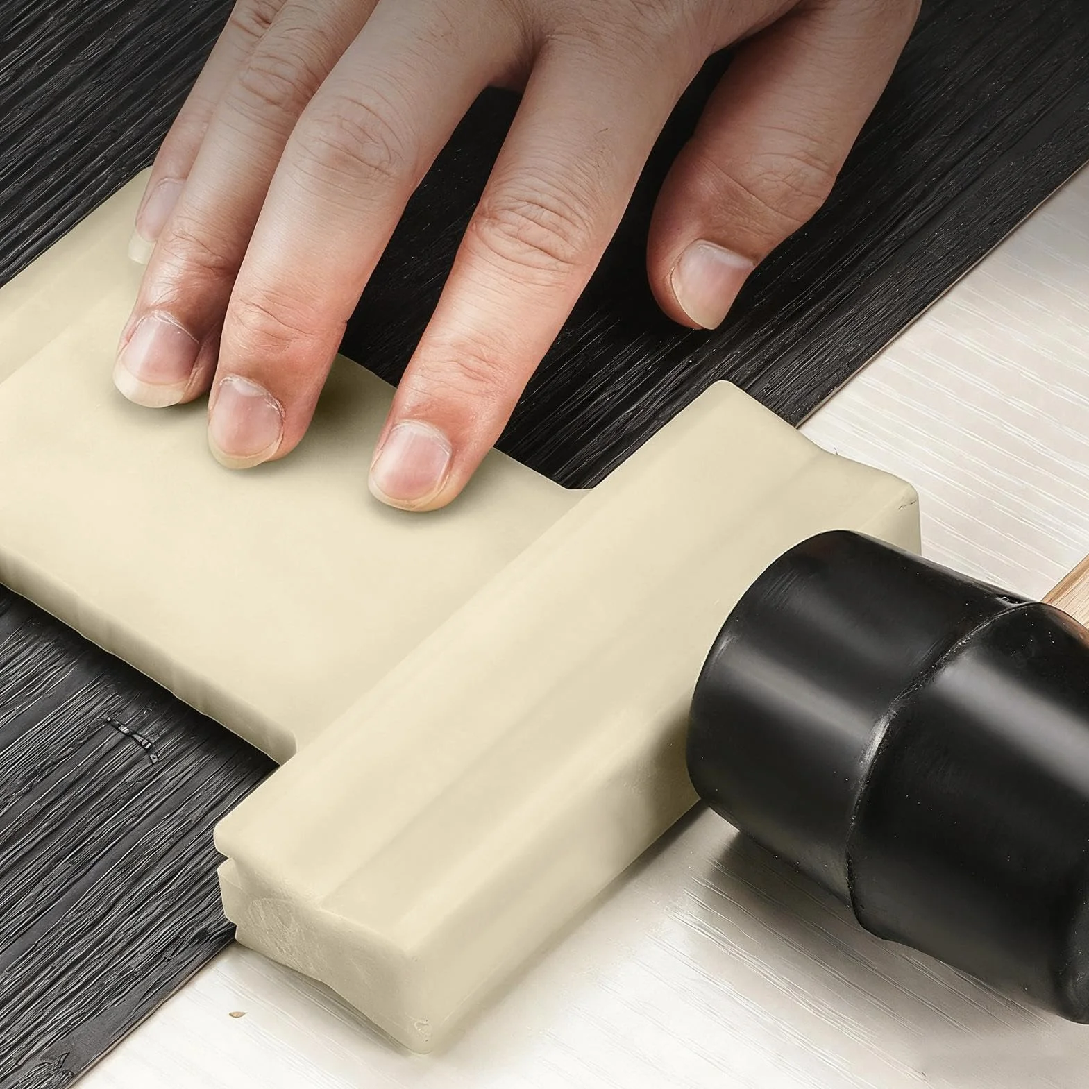 Blocco per maschiatura 4 in 1 in nylon per pavimenti in legno duro laminato, accessorio di riparazione per fessure U V L
