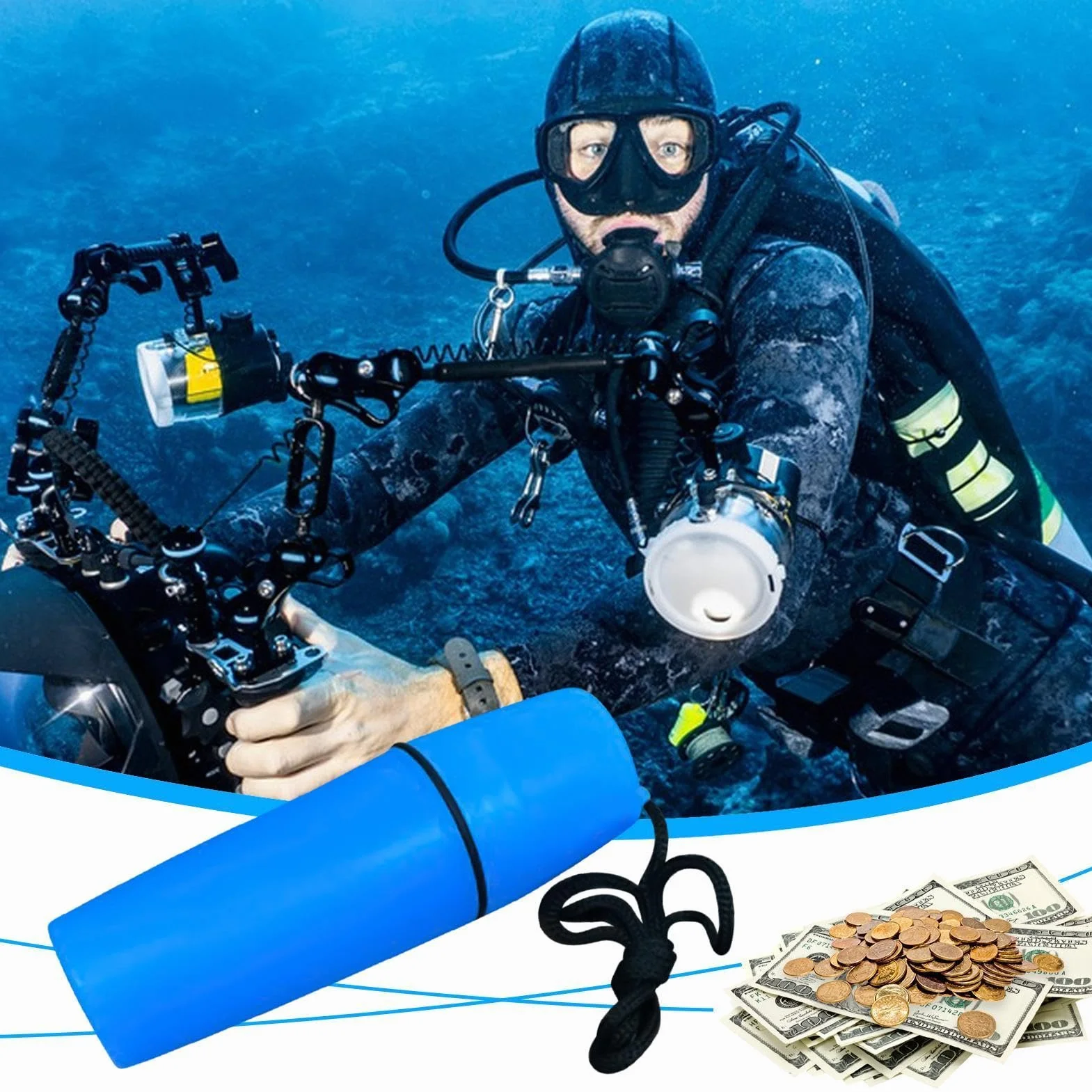 Contenitore a secco impermeabile galleggiante capsula PP blu per canoa rafting immersioni