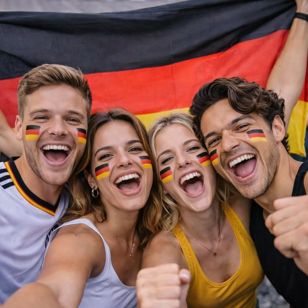 Matite da trucco Germania nero rosso giallo oro decorazione feste calcio Europeo 2024