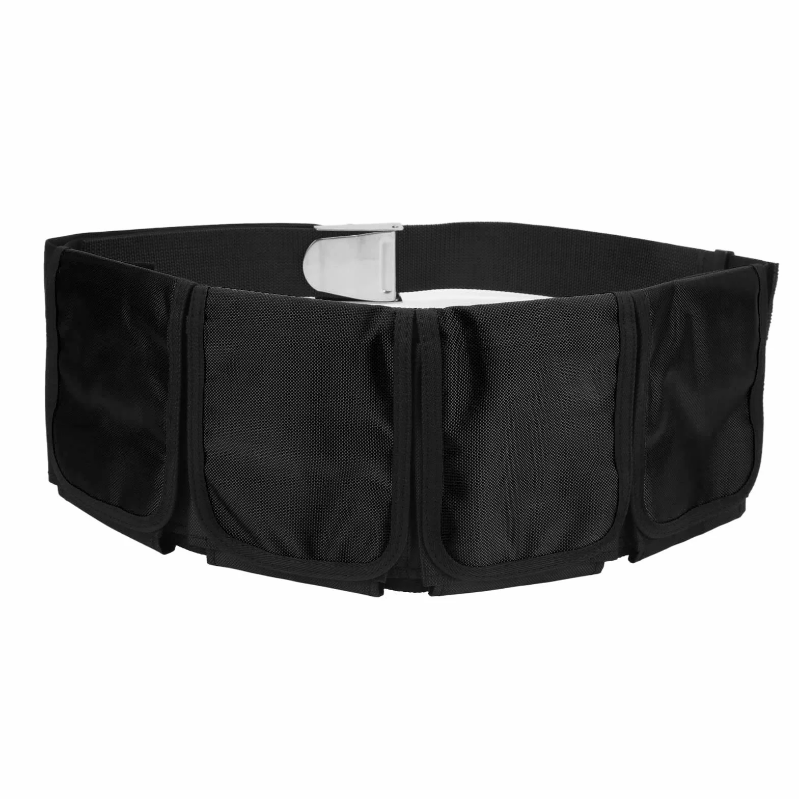 Cintura per Pesi da Sub Regolabile con Fibbia a Sgancio Rapido e 4 Tasche per Immersioni, Snorkeling, Apnea (Nero)