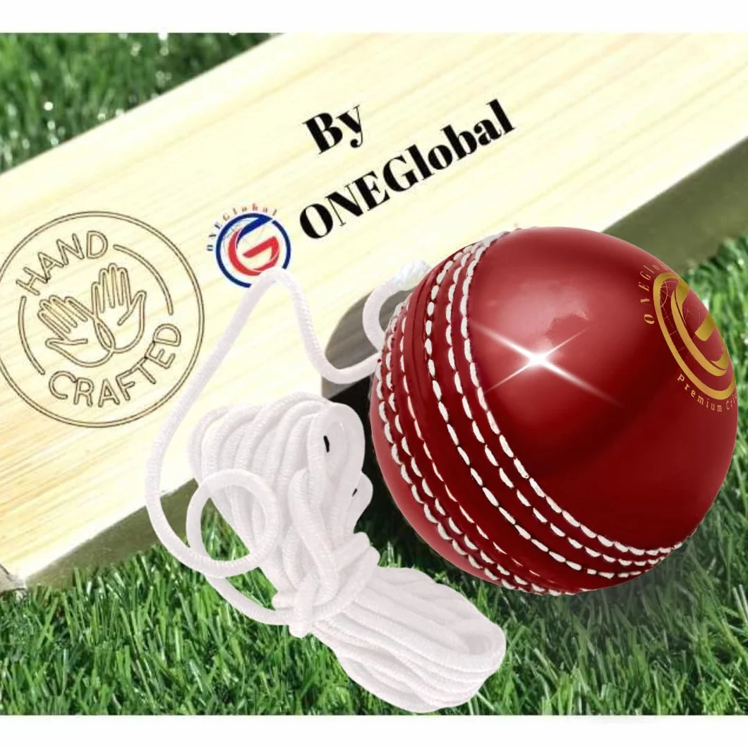Incrediball Palla da Cricket Morbida con Corda per Allenamento Esterni e Interni - Rosso