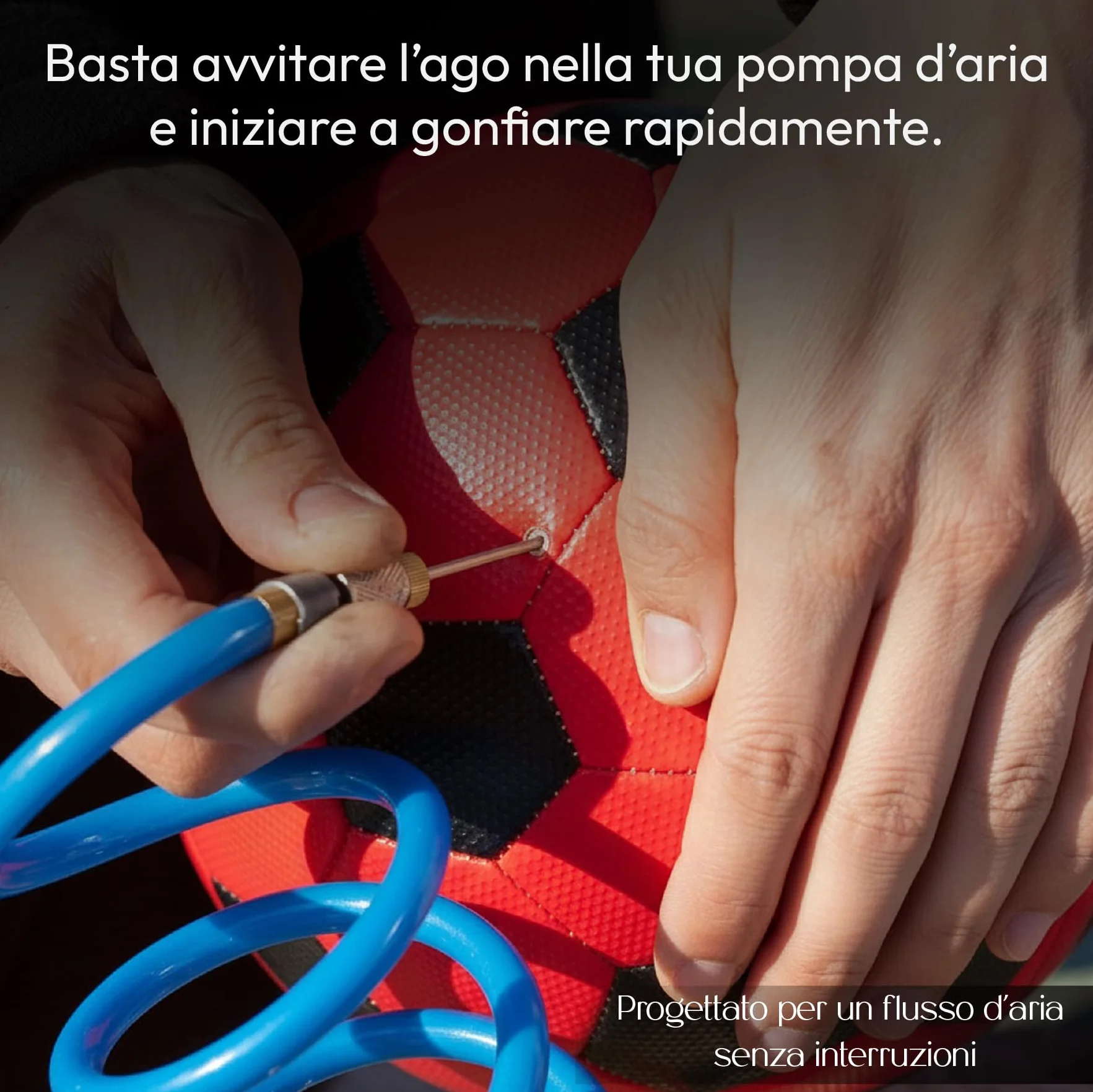 Adattatore in Acciaio Inox per Gonfiare Palloni - Ago per Pompa Calcio, Basket, Pallamano