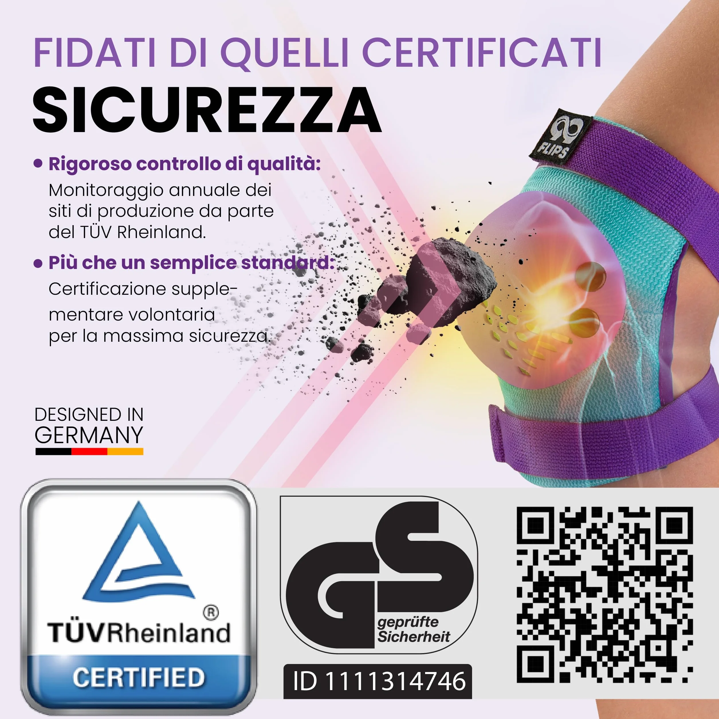 Protezioni Pattini Bambina 3-12 Anni - Ginocchiere, Gomitiere e Protezioni Mani Set da 6 Pezzi per Skateboard, Monopattini e Pattini a Rotelle
