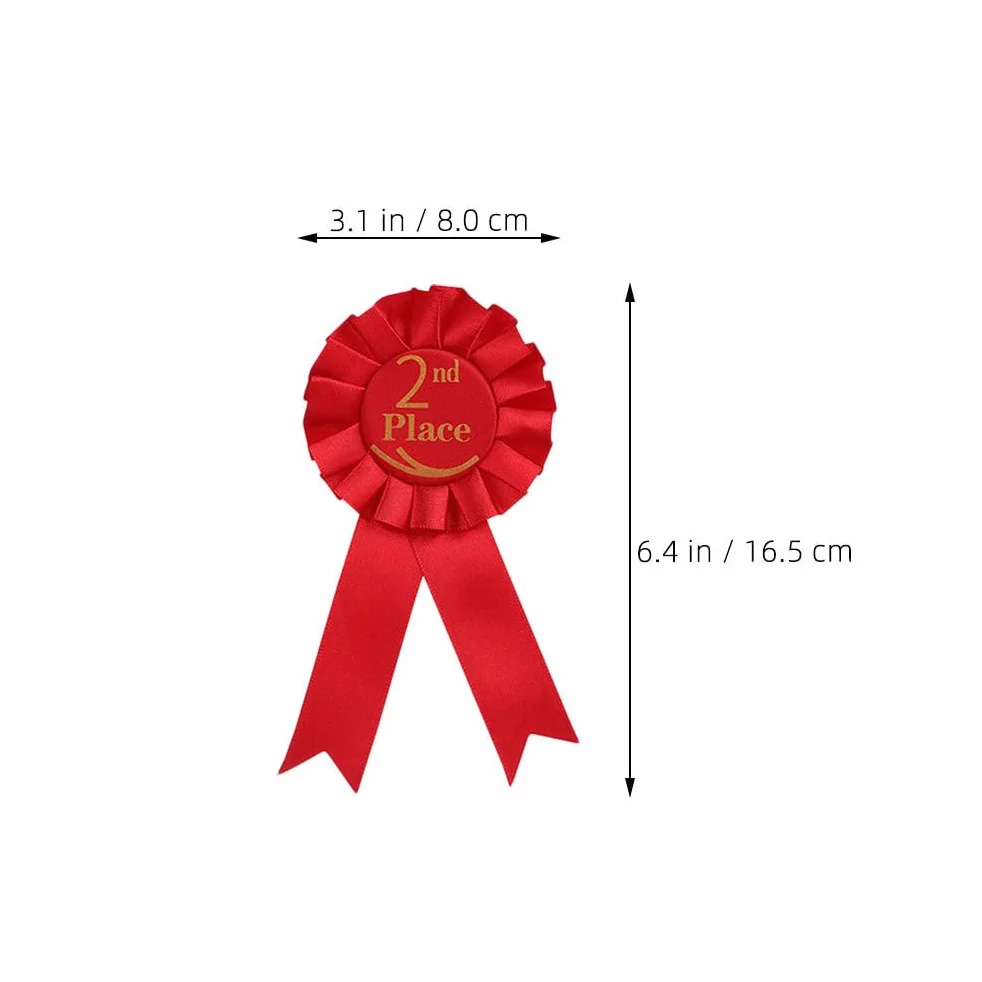 Set di 9 Nastri Premio in Raso con Spilla per 1° 2° 3° Posto Distintivi Sportivi