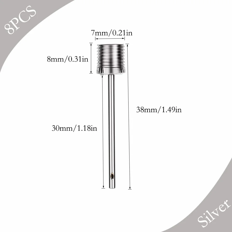 Aghi per Pompa a Sfera 8 PCS Ago Gonfiaggio Palloni