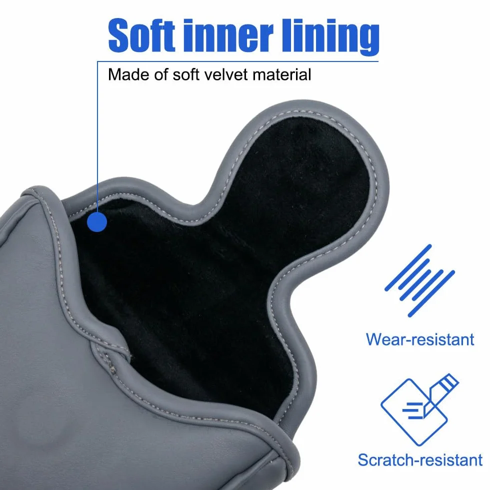 Copertura per Putter da Golf, Copritesta per Mazze da Golf in Pelle PU con Strato Interno in Morbido Velluto, Copri Testa per Maggior Parte Mazza da Golf
