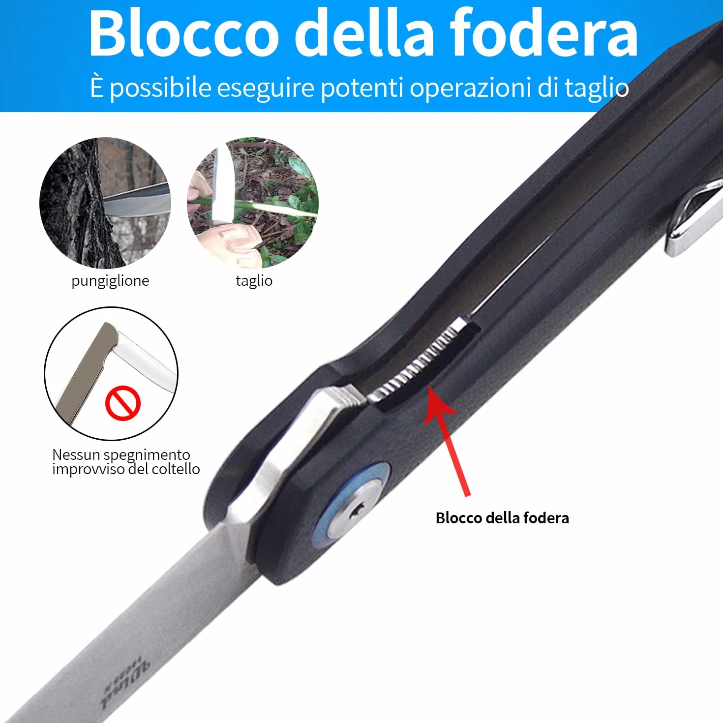 HARNDS Wind Coltello Pieghevole Tascabile Lama Acciaio Sandvik Manico G10, Serramanico Cuscinetto a Sfere per Caccia Campeggio