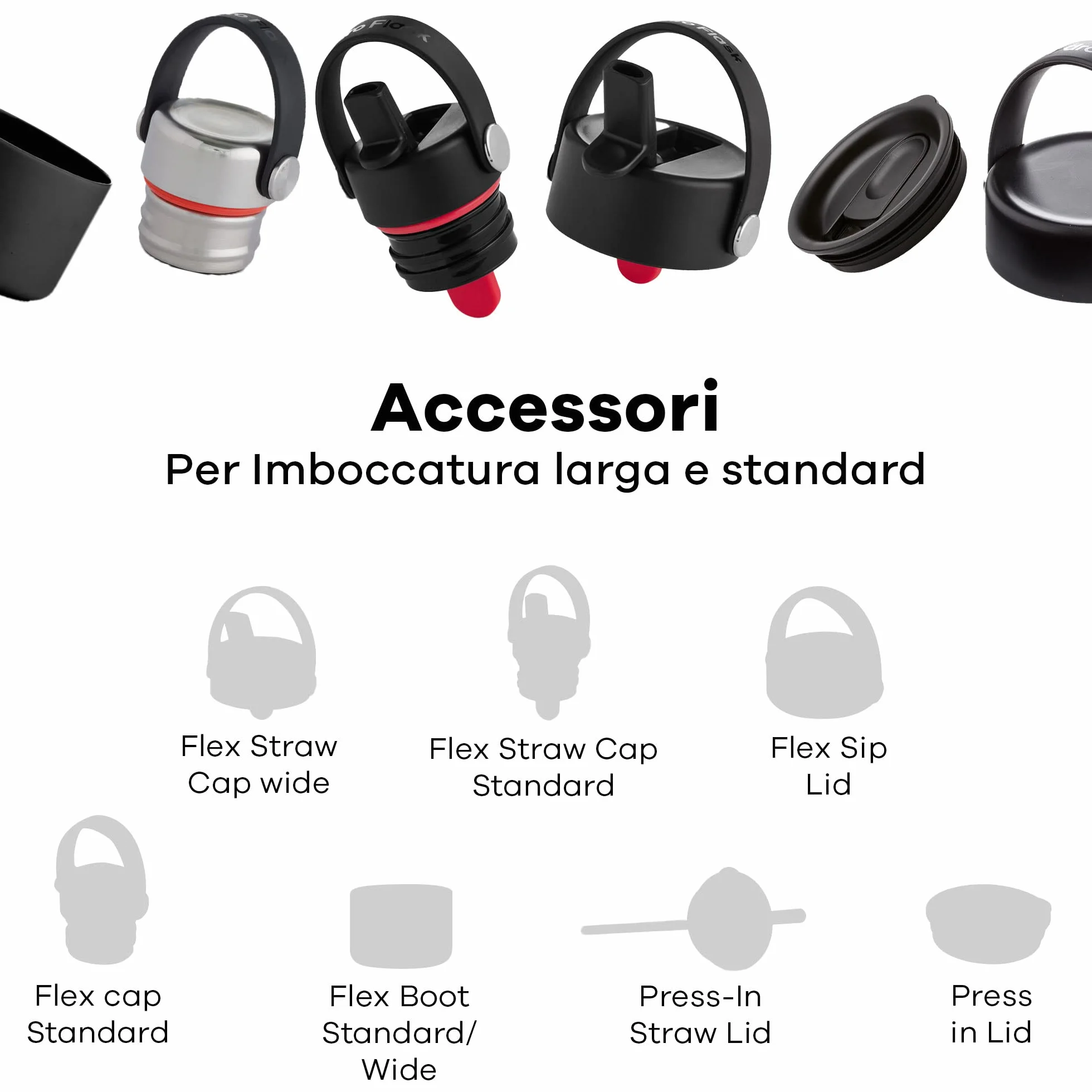 Hydro Flask Flex Straw Cap Coperchio ermetico nido d'ape Black
