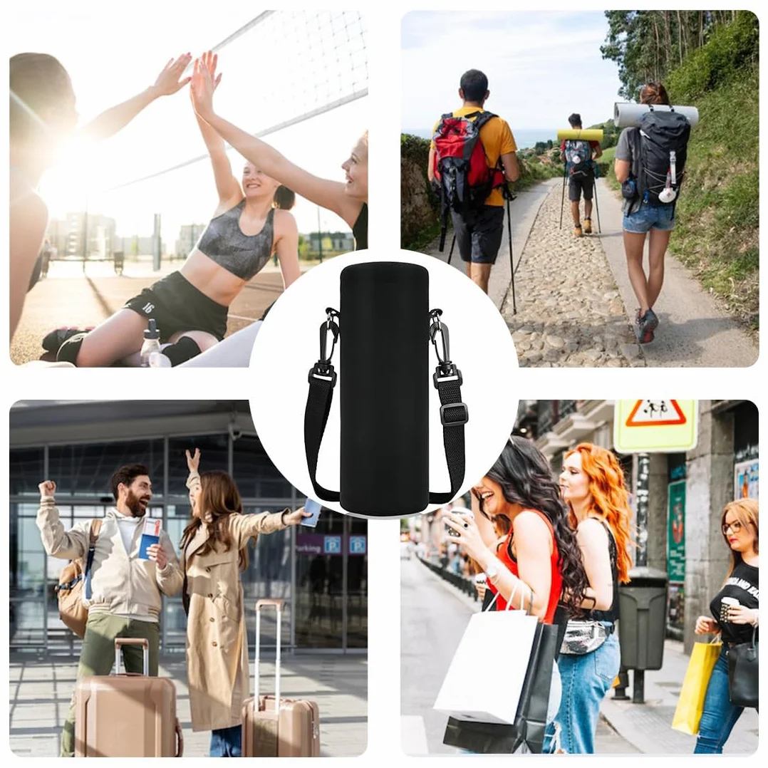 JEYORZY 1 Pezzi Protezione per Bottiglia D'acqua 1000ML Porta Borraccia Termica Custodia Antiscottatura con Tracolla Regolabile per Sport Viaggio