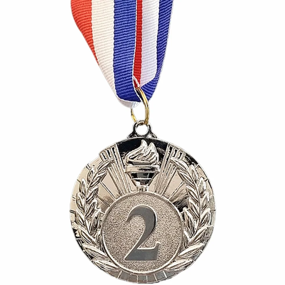 Medaglie Sportive 5 cm Medaglia d'Oro Argento Bronzo con Nastro al Collo per Gara Premio Vincitore