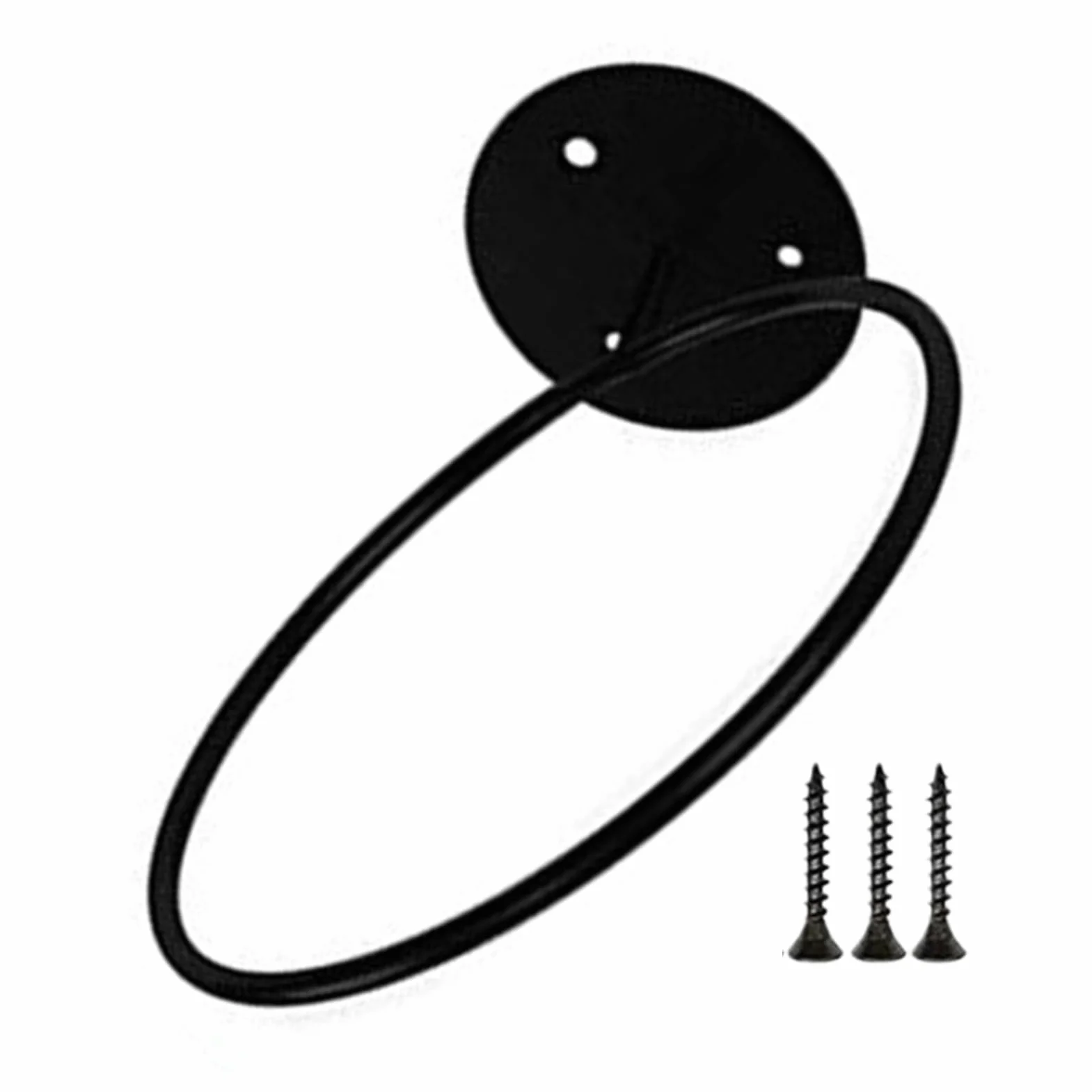 Generico Supporto da parete per basket - Portaoggetti nero montato a parete con viti, display in metallo