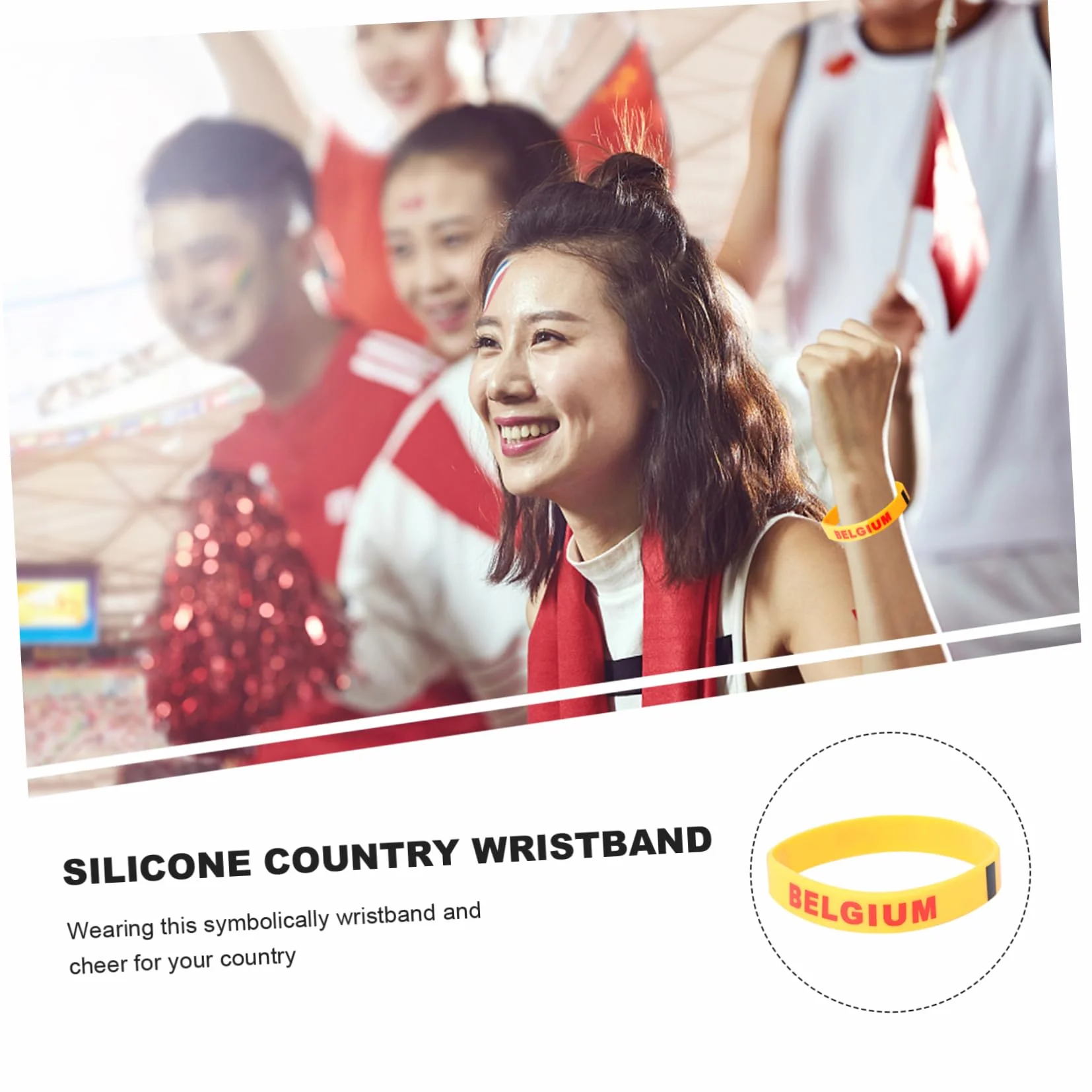 Sosoport Silicone Braccialetto Bandiera Belgio Unisex per Eventi Sportivi Nazionali