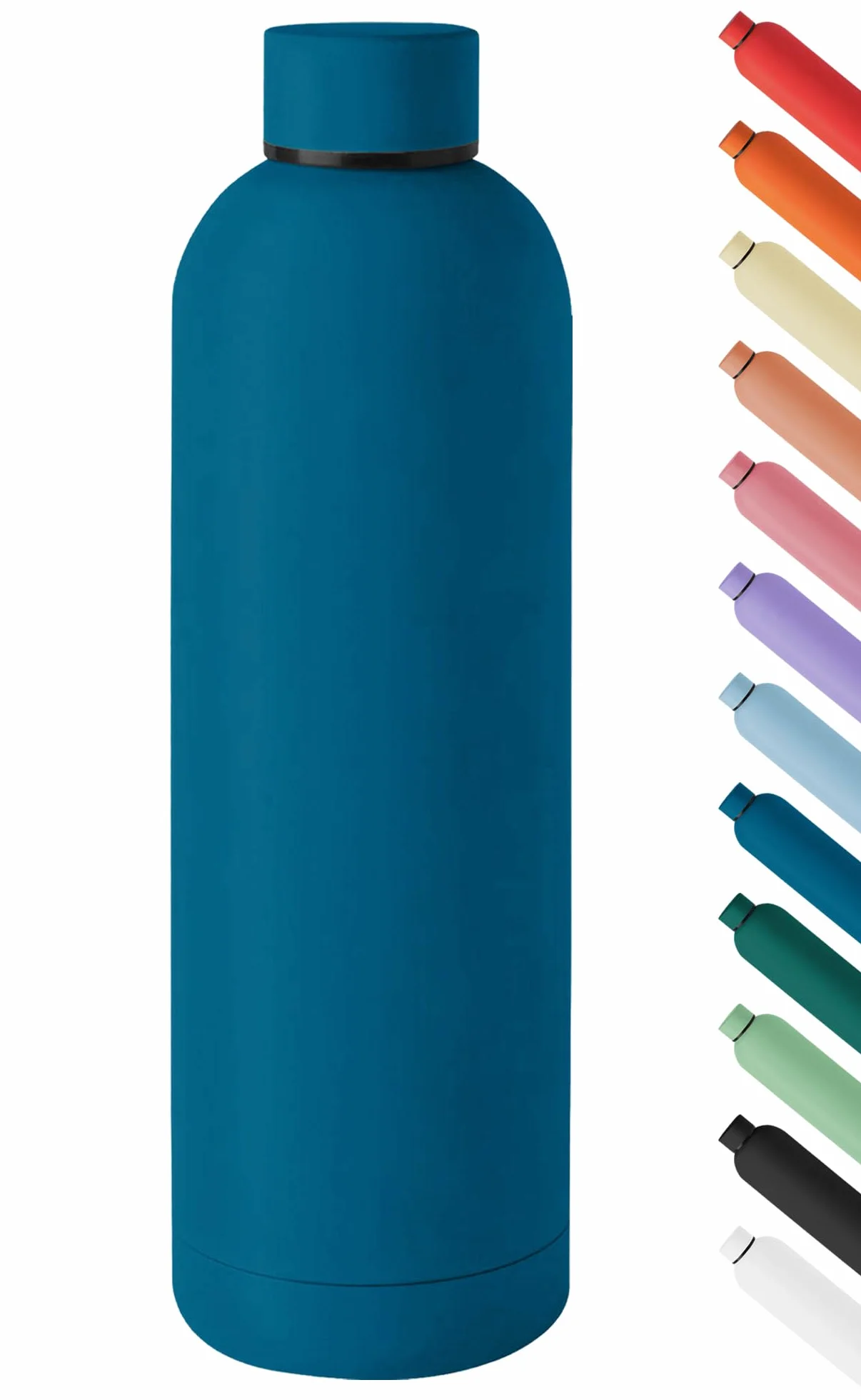 Borraccia Termica Grande 1 Litro Acciaio Inox Doppio Strato 1000 Ml Tappo Antigoccia Termos Sottovuoto - Blu