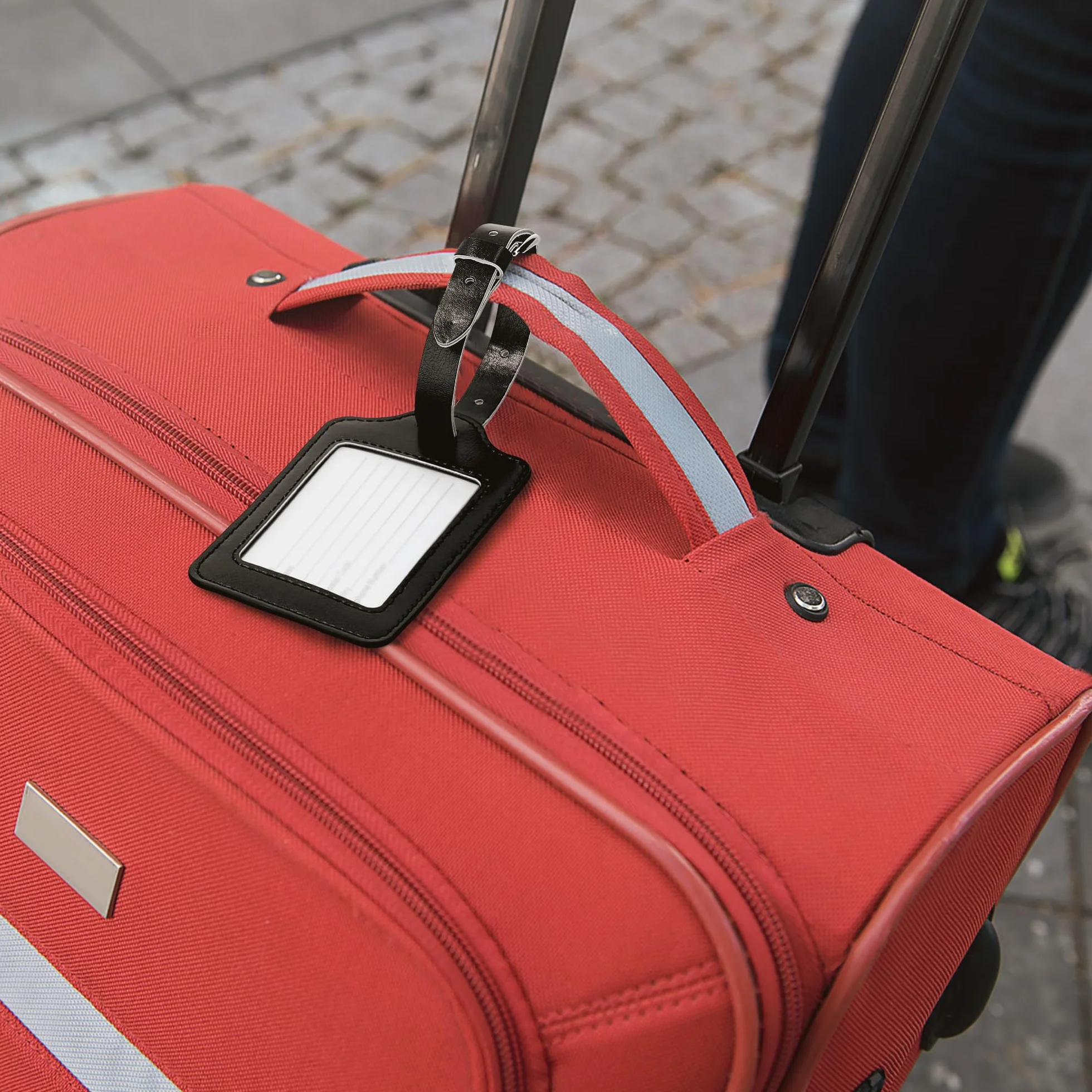 kwmobile Set 2X Targhetta Bagaglio a Mano - Etichetta Valigia Stiva - Accessorio da Viaggio in Similpelle