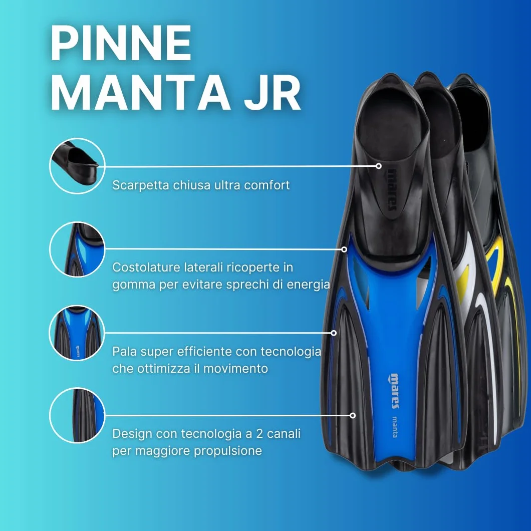 Mares Aquazone Manta Junior Pinne Snorkeling Bambino