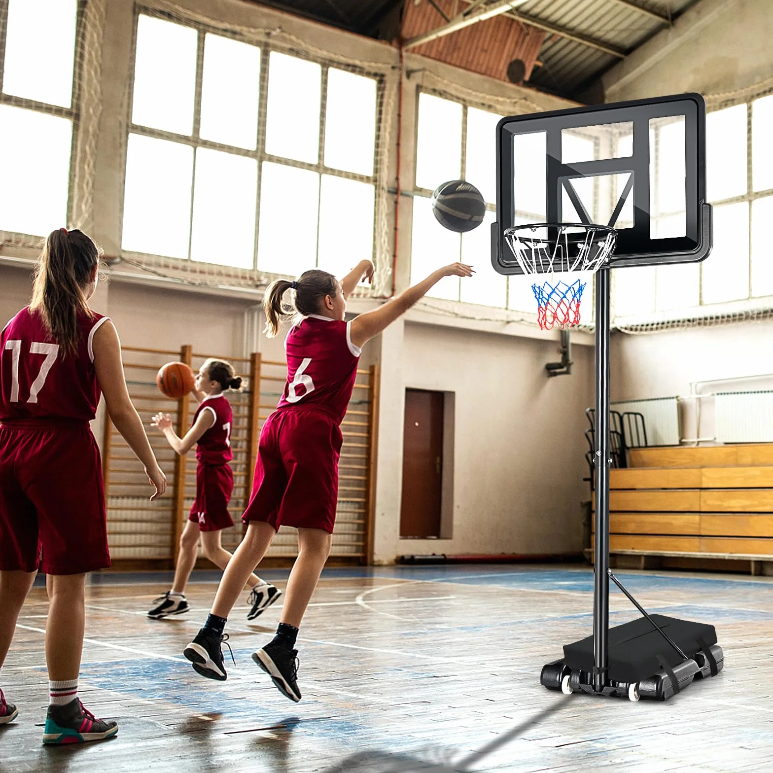 LIFEZEAL Borsa di Sabbia per Canestro da Basket, 75 x 41 x 12 cm, Sacco di Sabbia per Canestro da Basket, Ancora a Base Resistente, in Tessuto Oxford, per Interni ed Esterni, Portata 136 kg, Nera