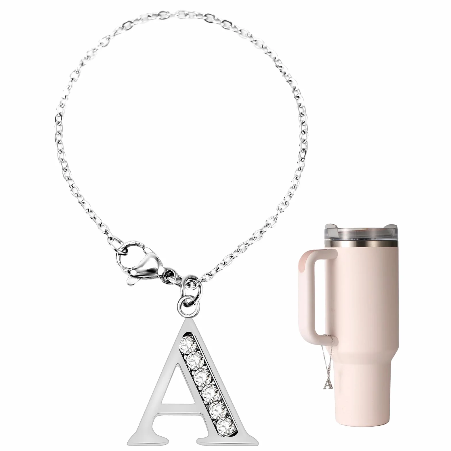 Ciondolo con Lettera per Stanley Tazza, Strass Alfabeto Personalizzato