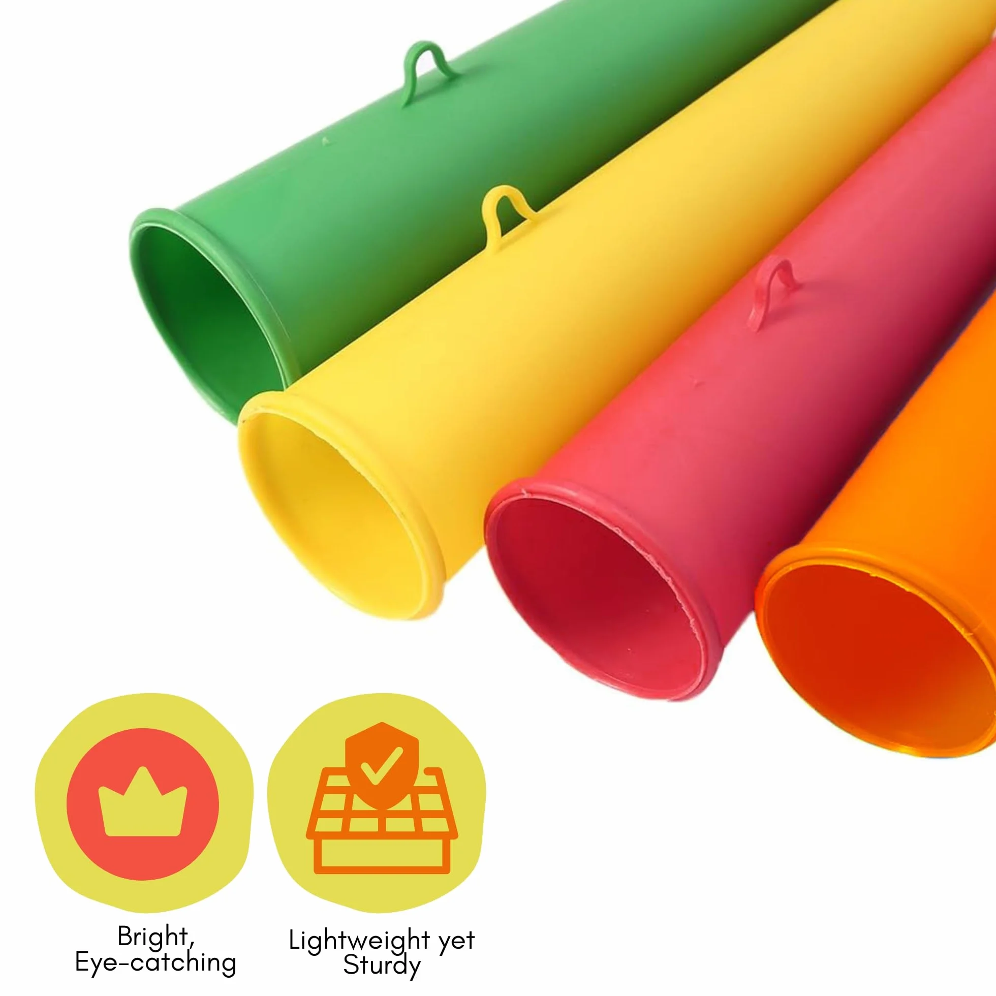 Vuvuzela plastica rumorosa per calcio adulti con cordino 4 confezioni assortiti