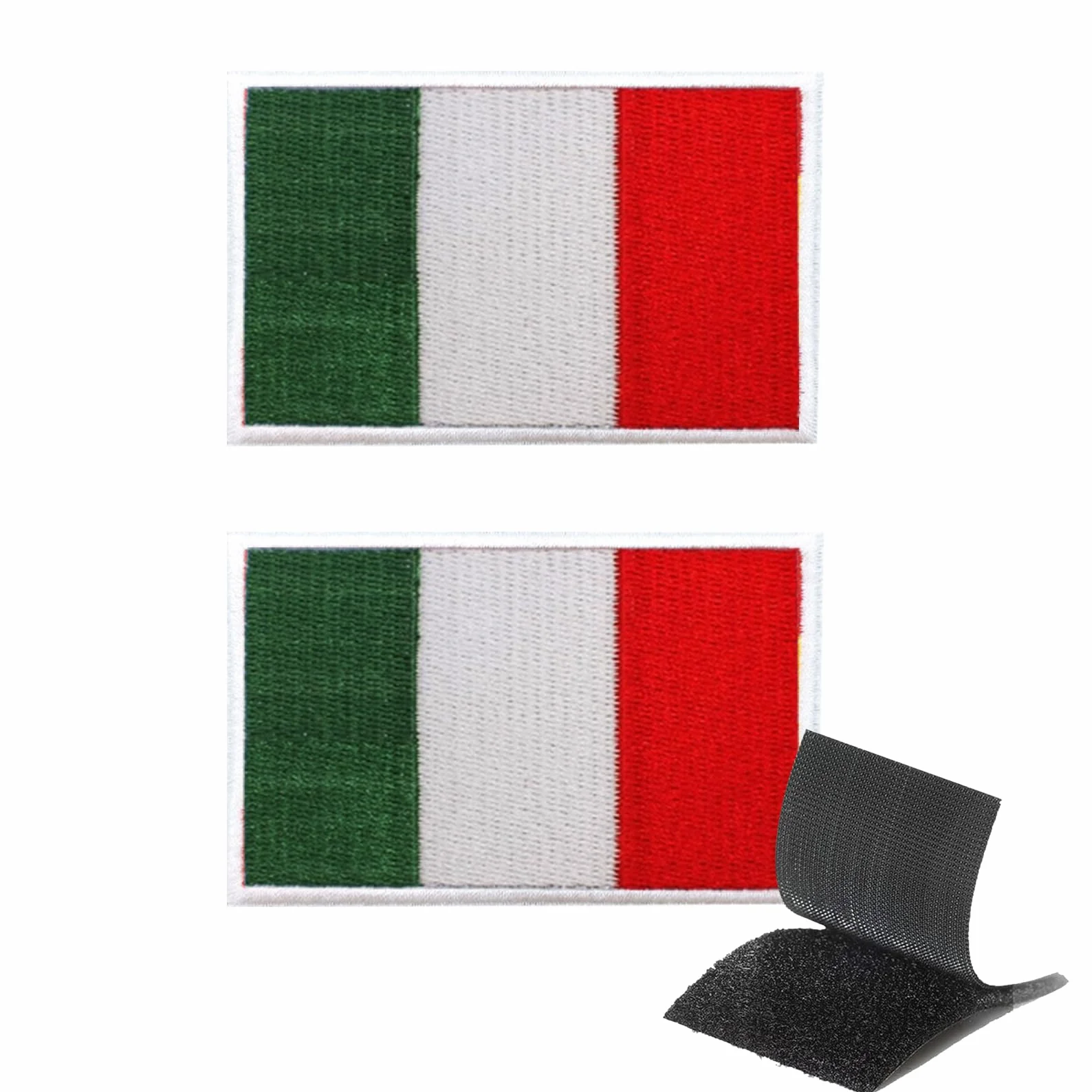 2 pezzi bandiera italiana con patch,ferrari patches,formula italiana con toppe