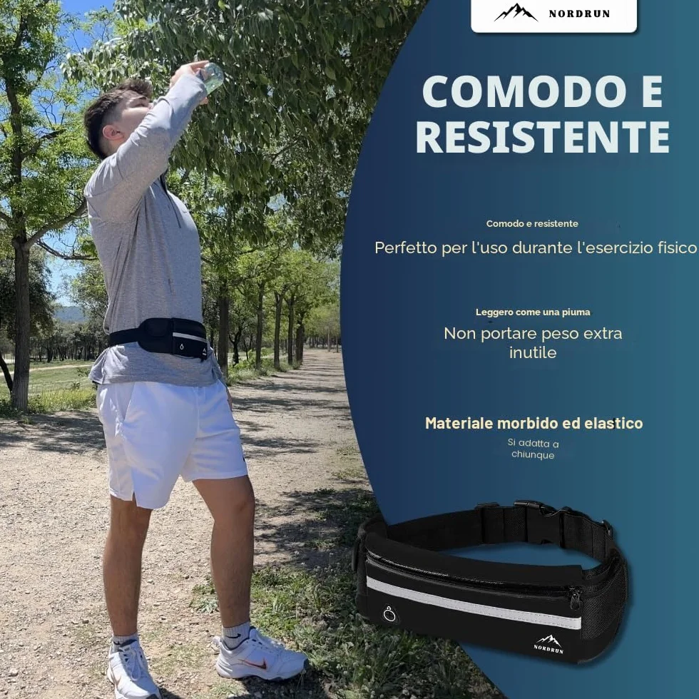 Marsupio Running Impermeabile Uomo Donna per Corsa Sport Trekking Fitness