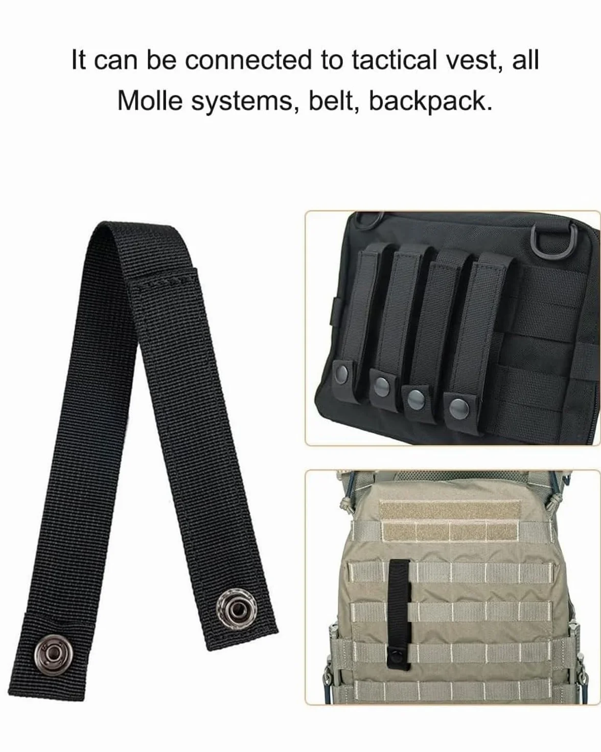 MOLLE Cinghia 2 Pezzi Fettuccia Nylon Utility Backpack Strap Accessory Connector