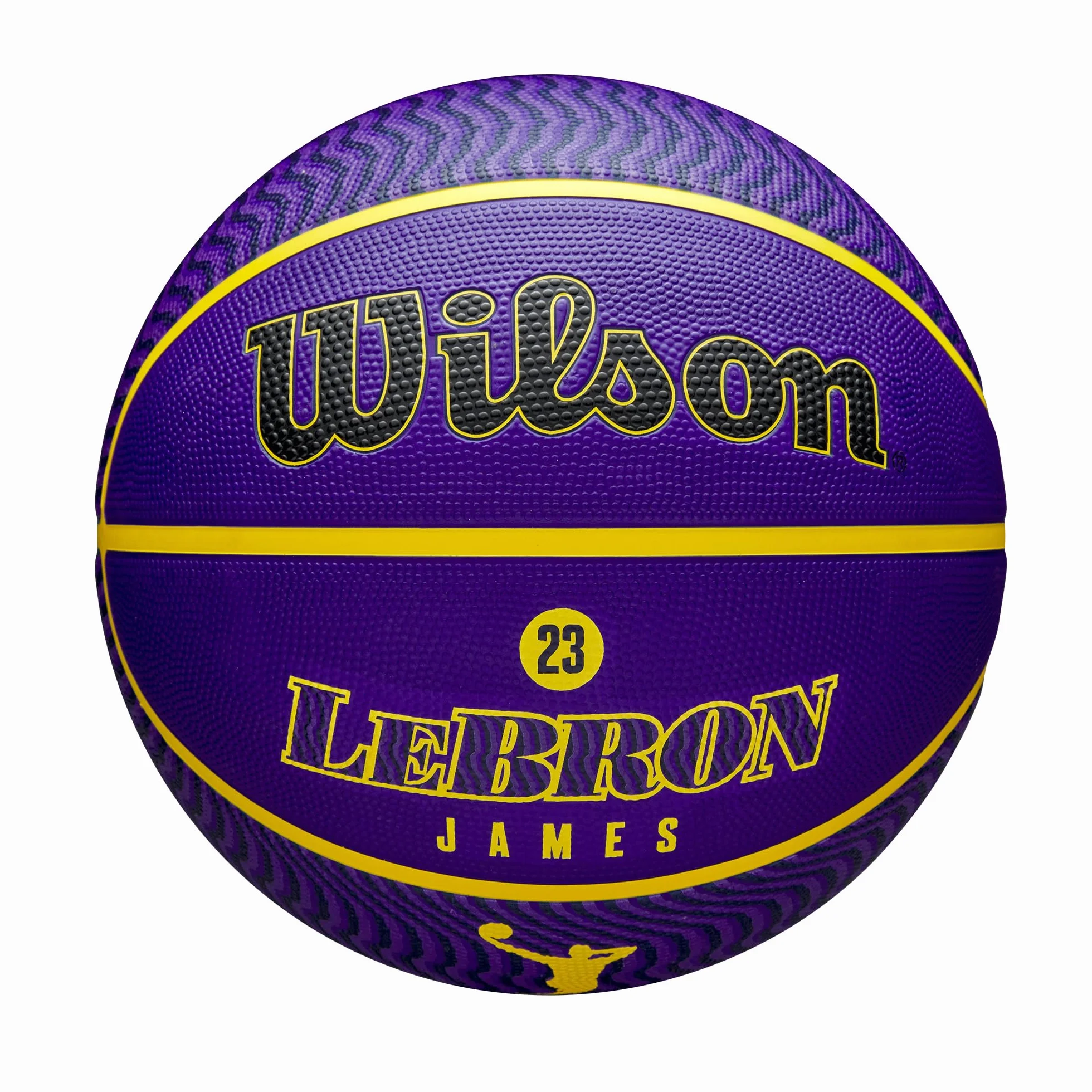 Wilson Pallone da Basket da Esterno NBA Player Icon Lebron James Viola Giallo Taglia 7