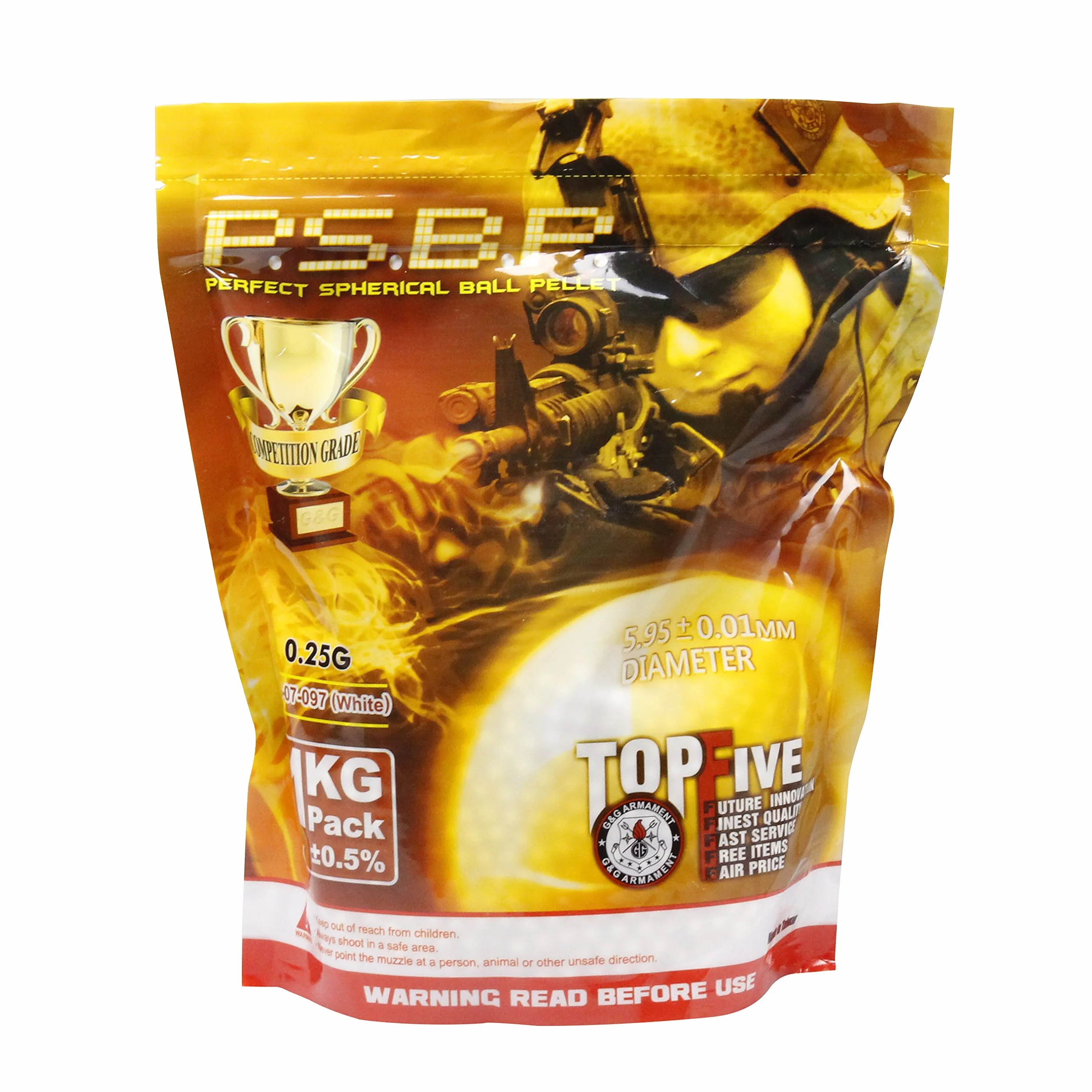 G & G ABS BB 6mm 0.25g 4000 shots Ultra-precisione Proiettili