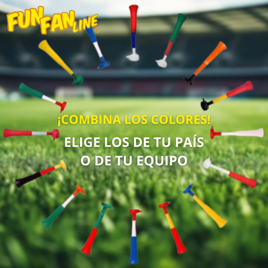 Vuvuzela Confezione da 3 Trombe in Plastica per Calcio e Celebrazioni Sportive