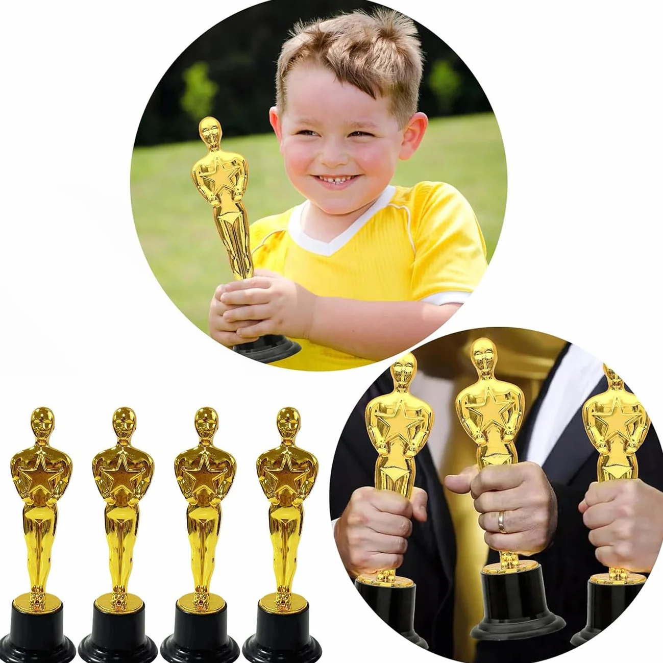 Trofei Calcio per Bambini 4 PCS Coppa Plastica Placcata Oro Premiazione Sportiva