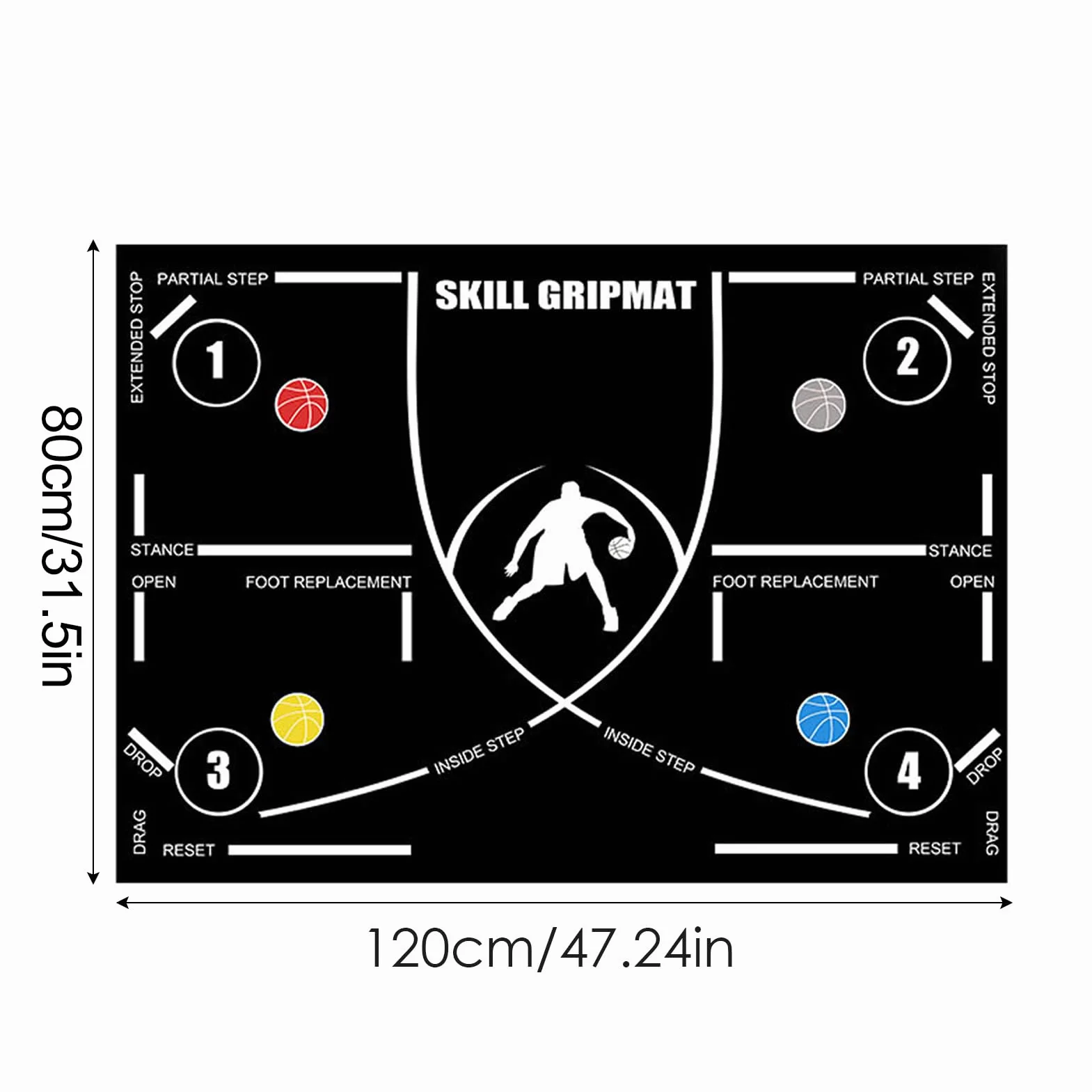 Tappetino da basket, tappetino da allenamento per agilità,Coperta portatile antiscivolo per allenatore di basket 120x86 cm - Ausili per l'allenamento, attrezzature silenziose,