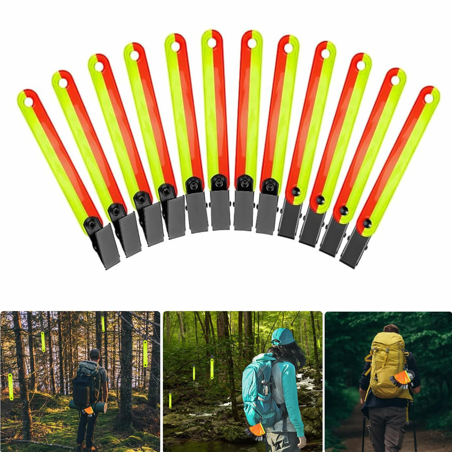 Riflettente Trail Marker Clip Albero Stand Caccia Ad Alta Visibilità 12 pz/set